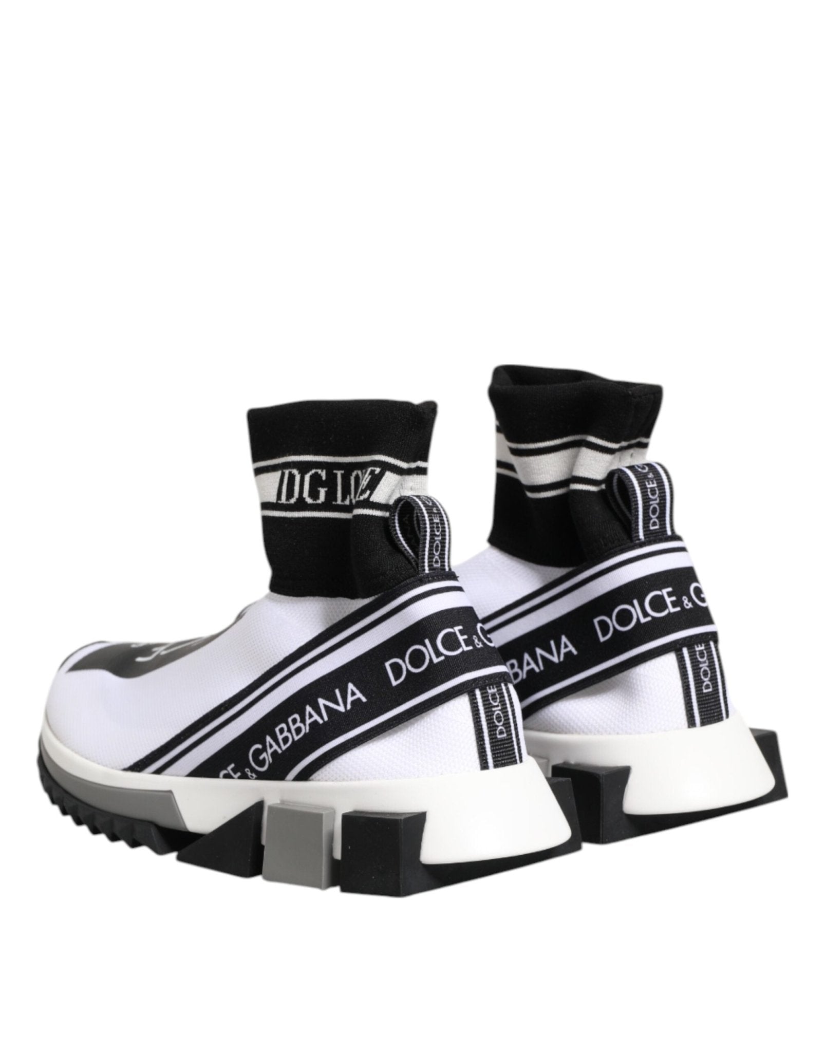 Dolce & Gabbana White Black Sorrento Socks Sneakers Shoes - GET THE BRAND