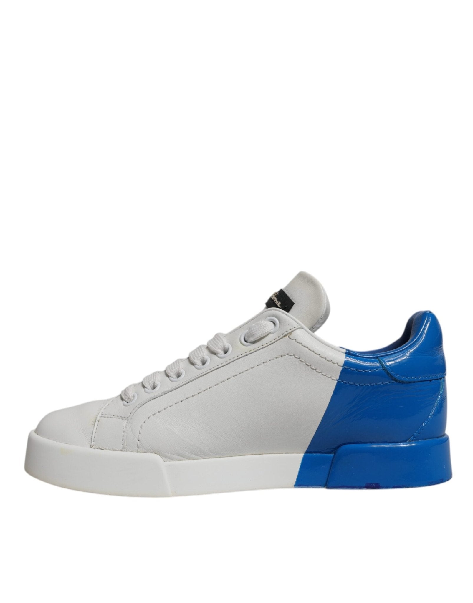 Dolce & Gabbana White Blue Logo Portofino Sneakers Shoes - GET THE BRAND