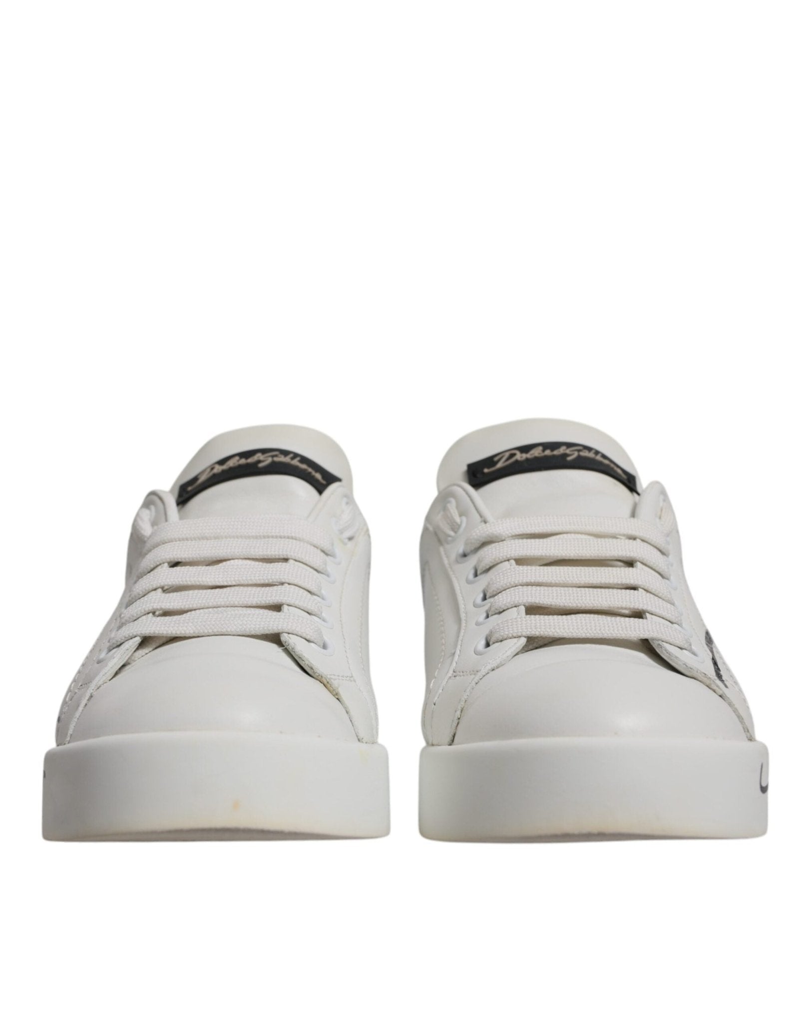 Dolce & Gabbana White Blue Logo Portofino Sneakers Shoes - GET THE BRAND