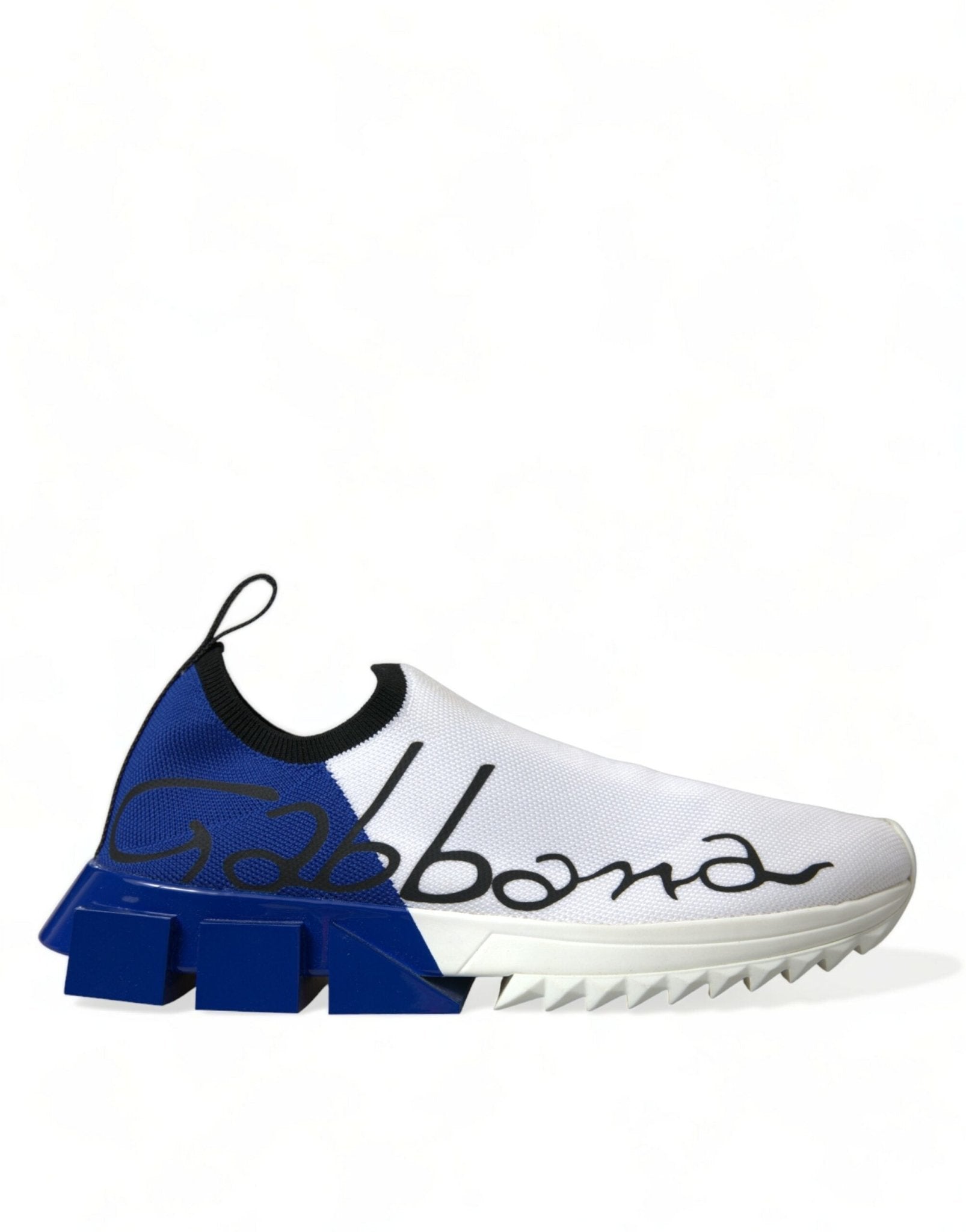 Dolce & Gabbana White Blue Sorrento Low Top Men Casual Sneakers Shoes - GET THE BRAND