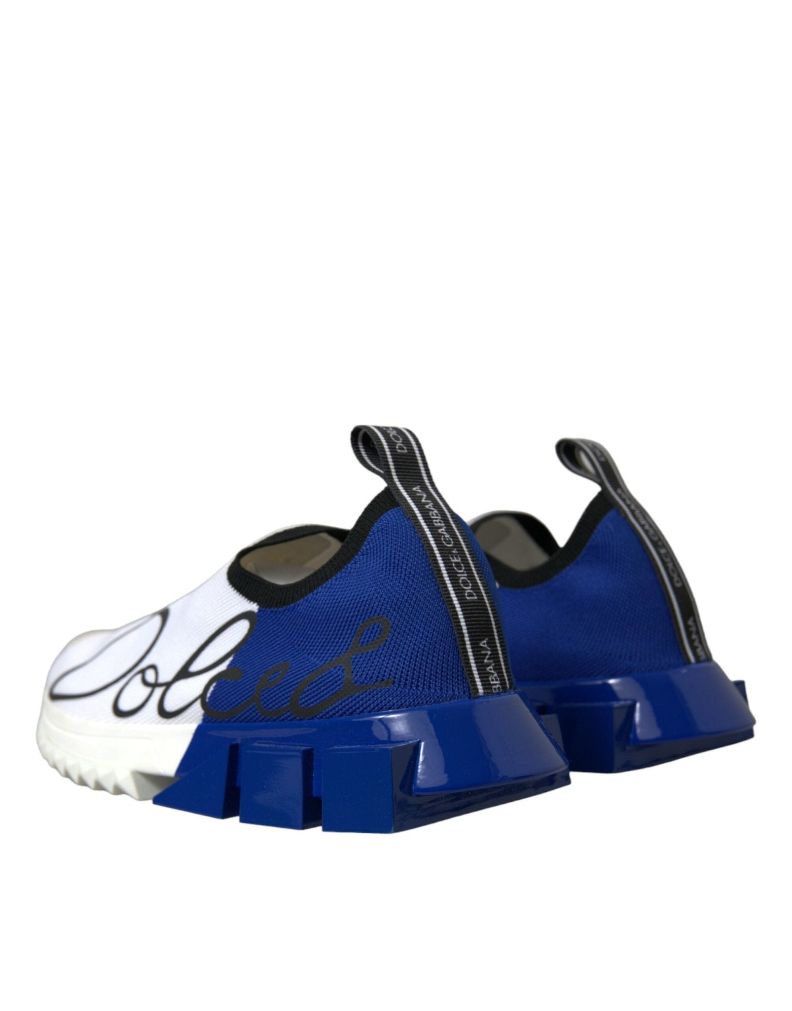 Dolce & Gabbana White Blue Sorrento Low Top Men Casual Sneakers Shoes - GET THE BRAND