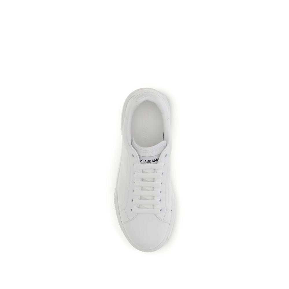 Dolce & Gabbana White Calf Leather Bos Taurus Low Top Sneakers - GET THE BRAND