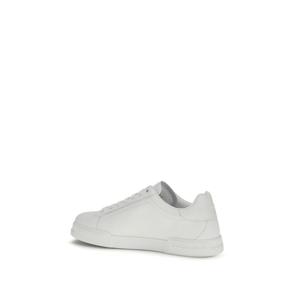 Dolce & Gabbana White Calf Leather Bos Taurus Low Top Sneakers - GET THE BRAND