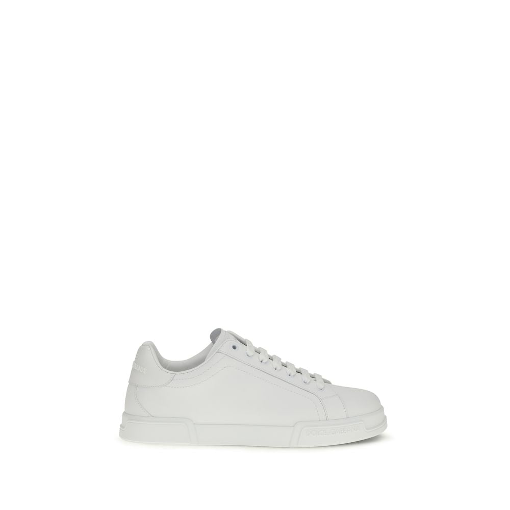 Dolce & Gabbana White Calf Leather Bos Taurus Low Top Sneakers - GET THE BRAND