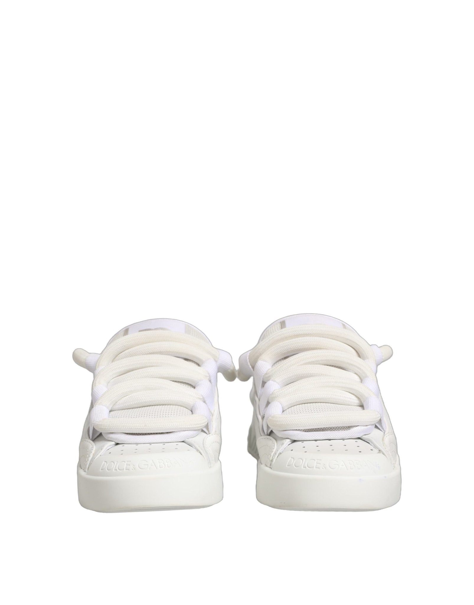Dolce & Gabbana White Calfskin Leather Low Top Sneakers Shoes - GET THE BRAND