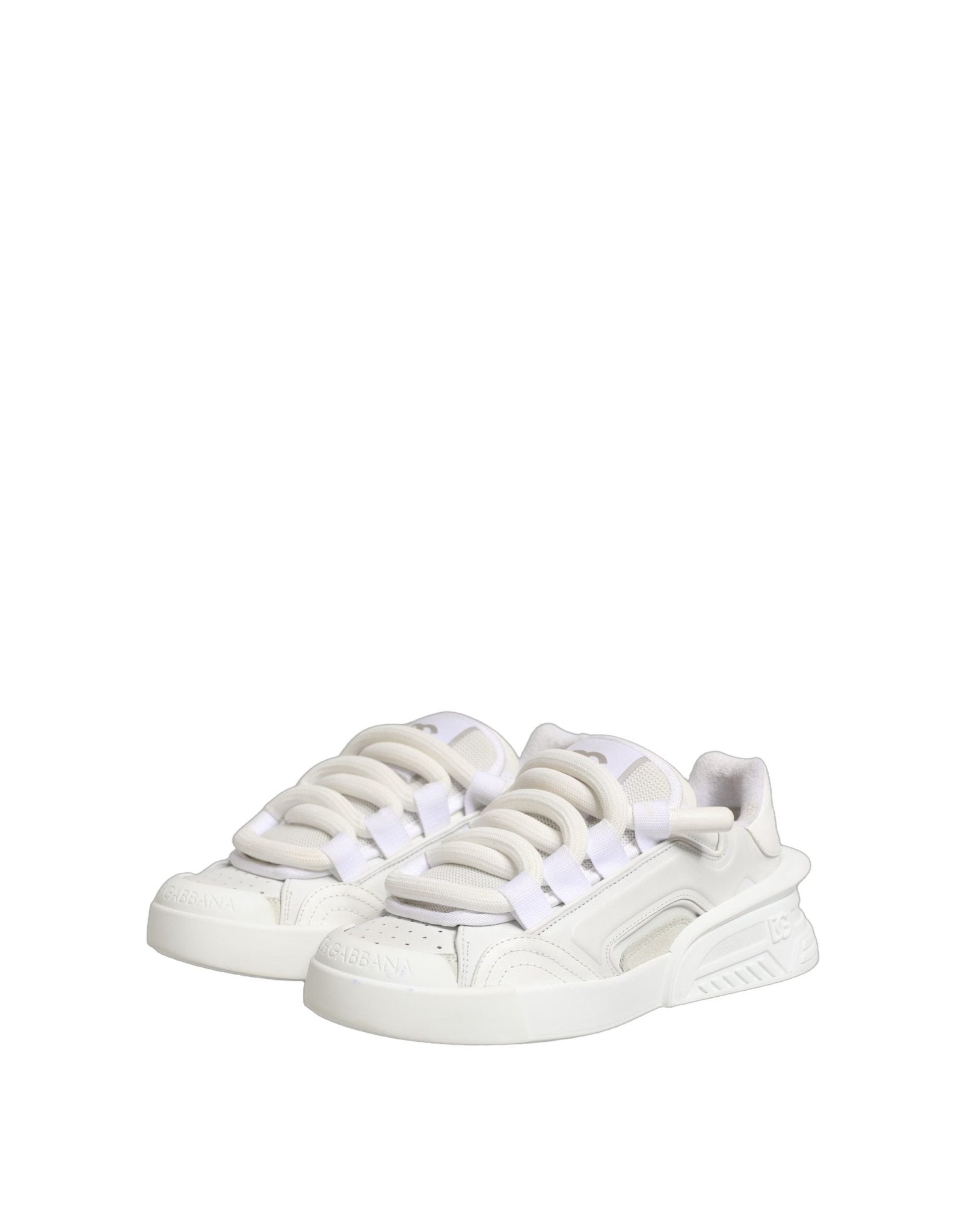Dolce & Gabbana White Calfskin Leather Low Top Sneakers Shoes - GET THE BRAND
