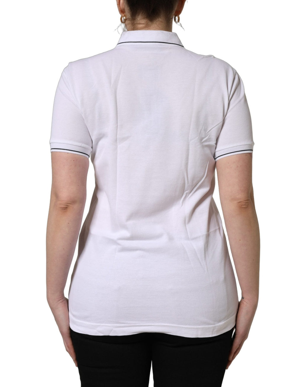 Dolce & Gabbana White Crown Cotton Short Sleeves Polo Top - GET THE BRAND