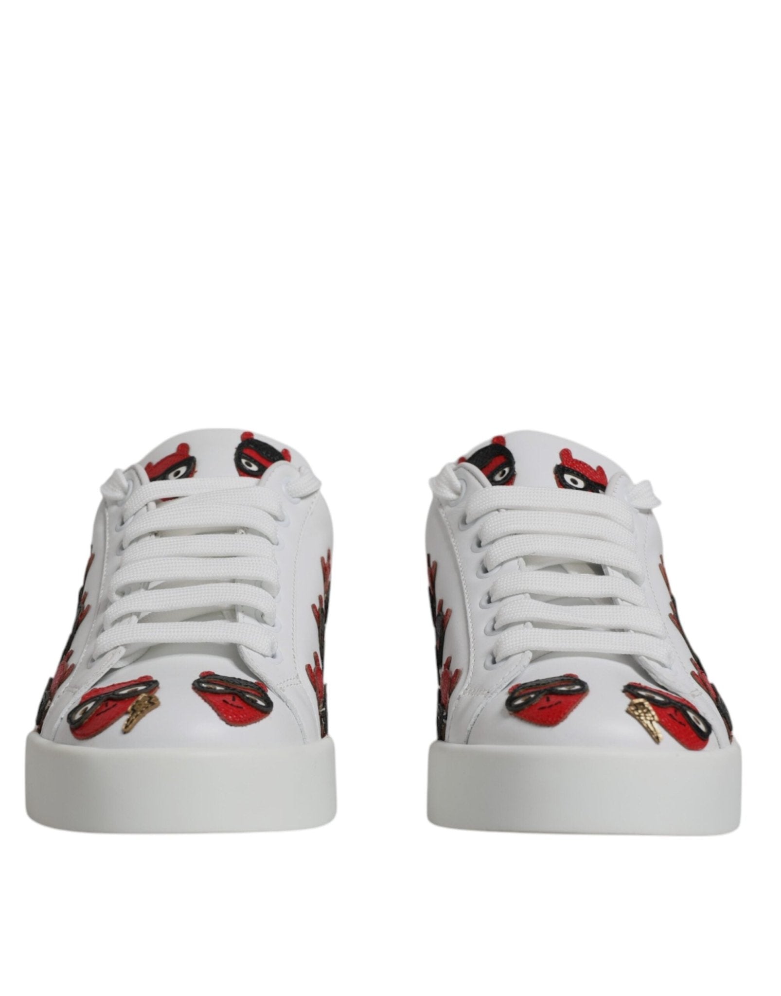 Dolce & Gabbana White Devil Face Portofino Sneakers Shoes - GET THE BRAND