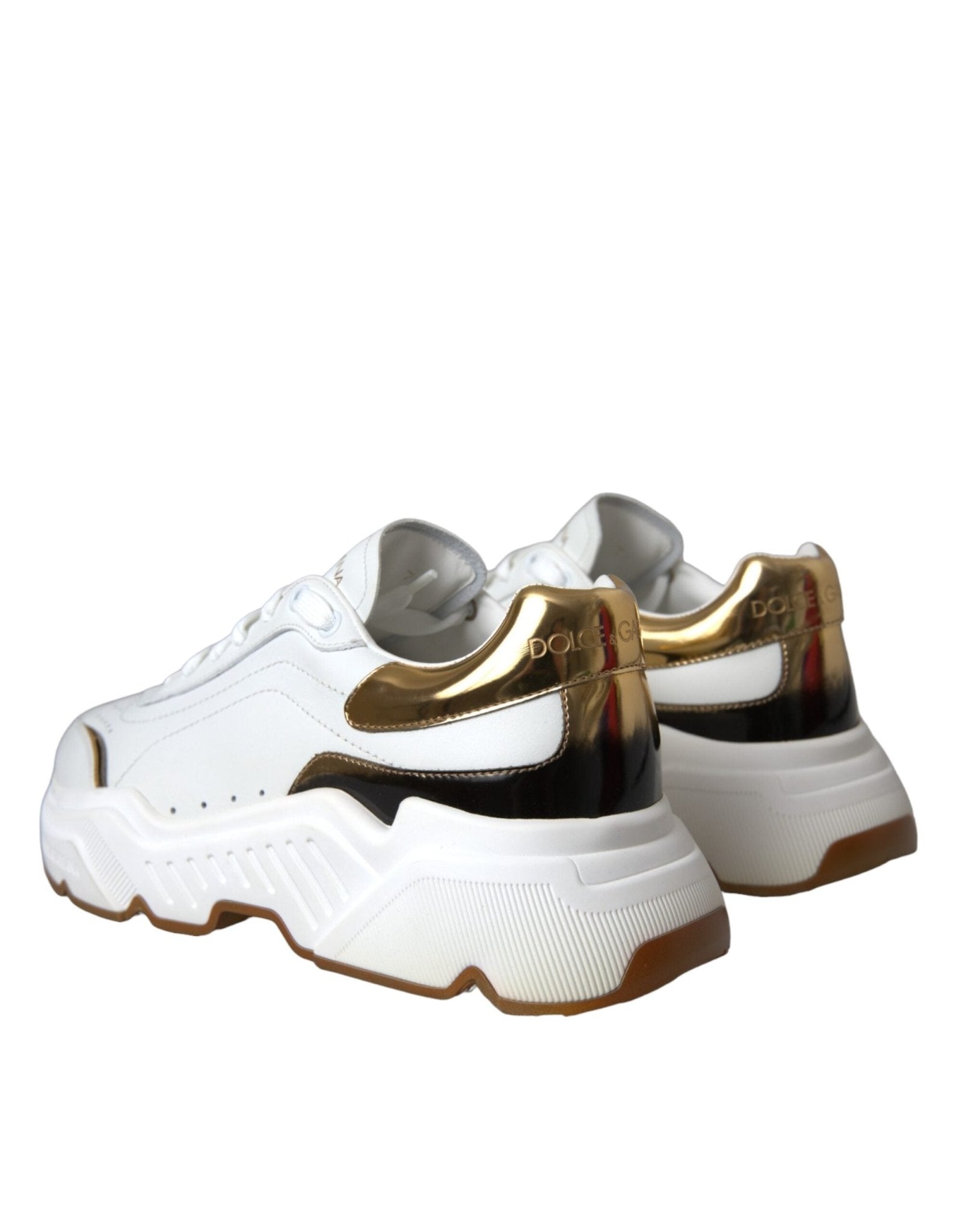 Dolce & Gabbana White Gold DAYMASTER Leather Sneakers Shoes - GET THE BRAND