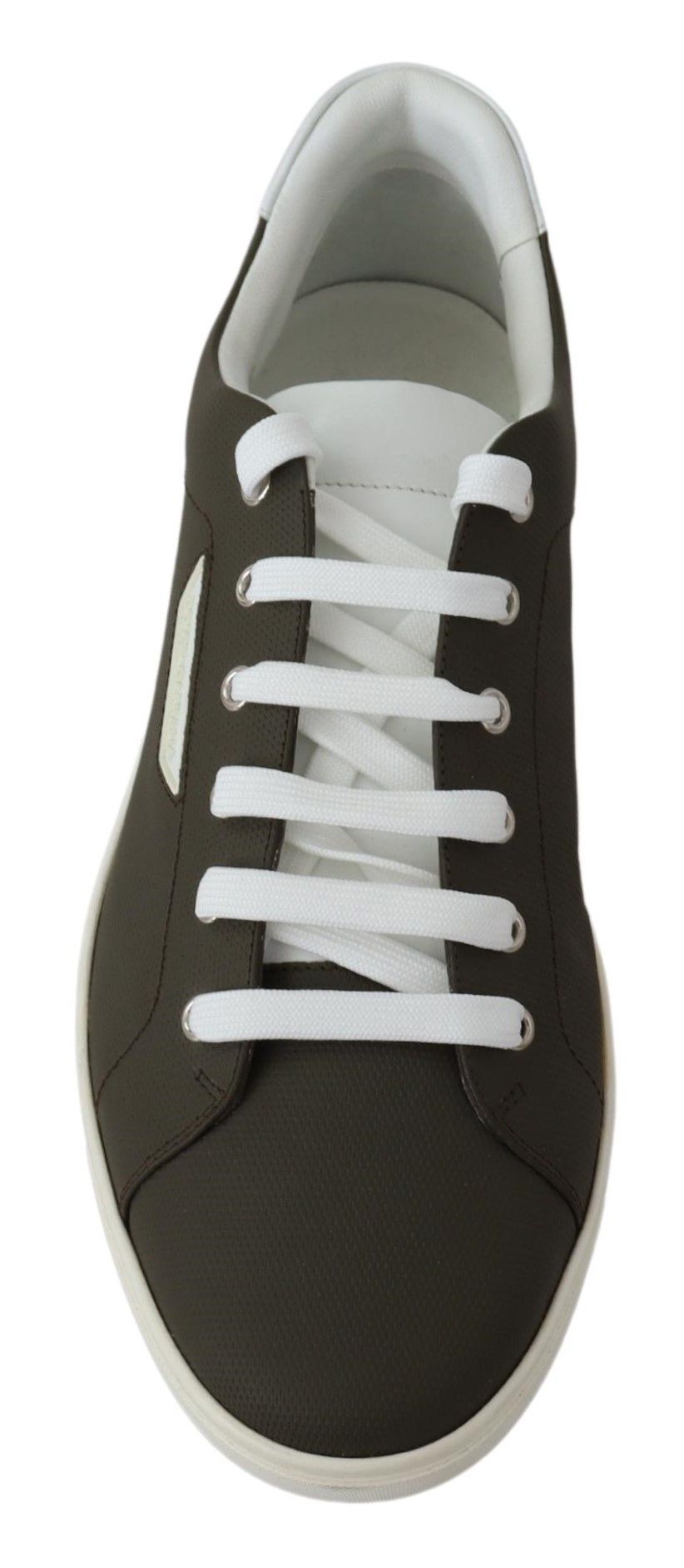 Dolce & Gabbana White Green Leather Low Top Sneakers Shoes - GET THE BRAND
