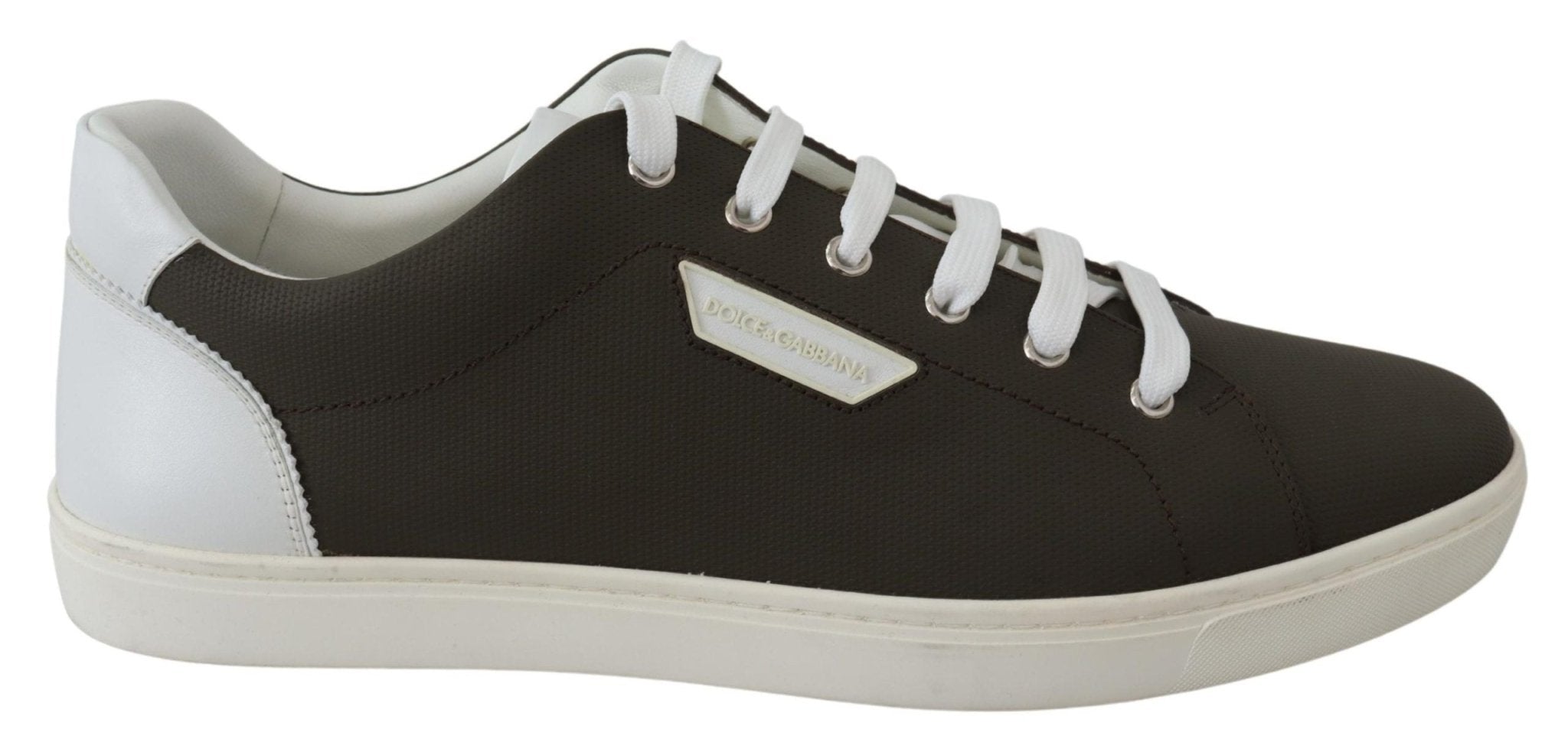 Dolce & Gabbana White Green Leather Low Top Sneakers Shoes - GET THE BRAND