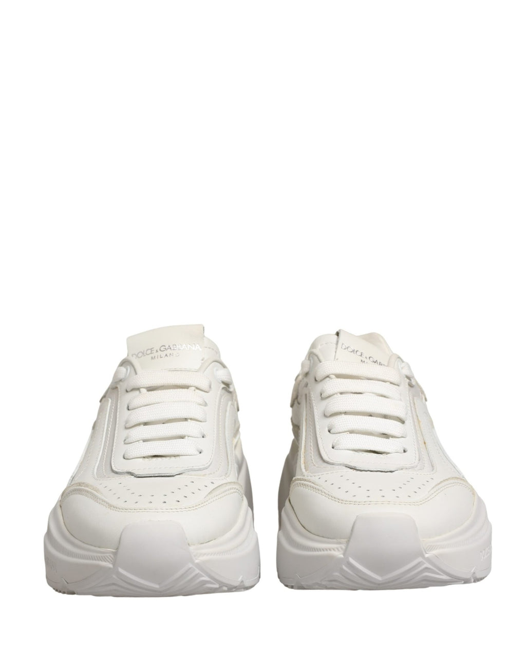Dolce & Gabbana White Leather Daymaster Low Top Sneakers Shoes - GET THE BRAND