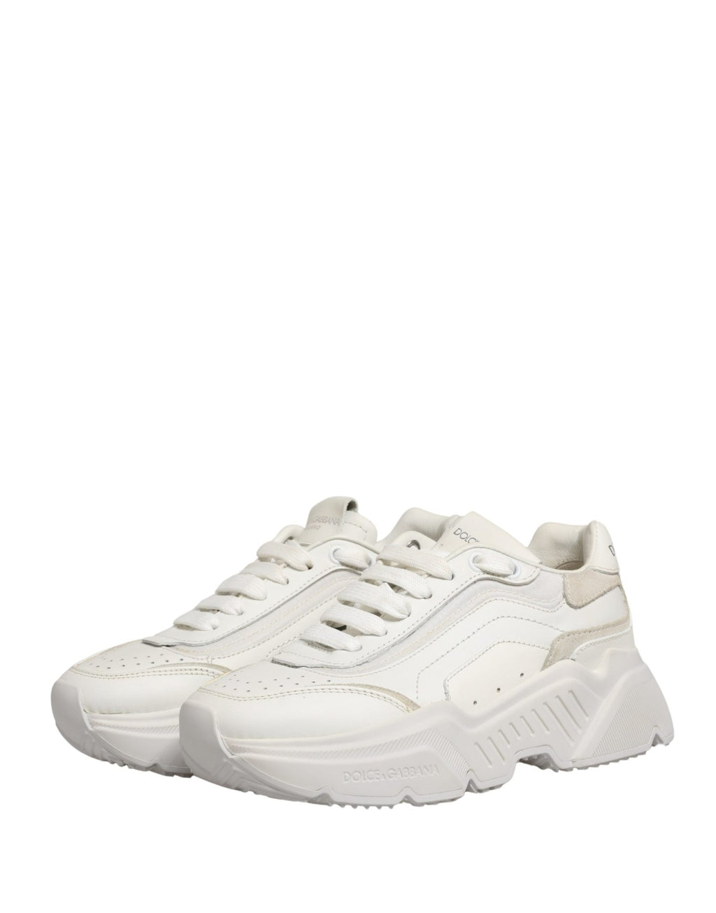 Dolce & Gabbana White Leather Daymaster Low Top Sneakers Shoes - GET THE BRAND