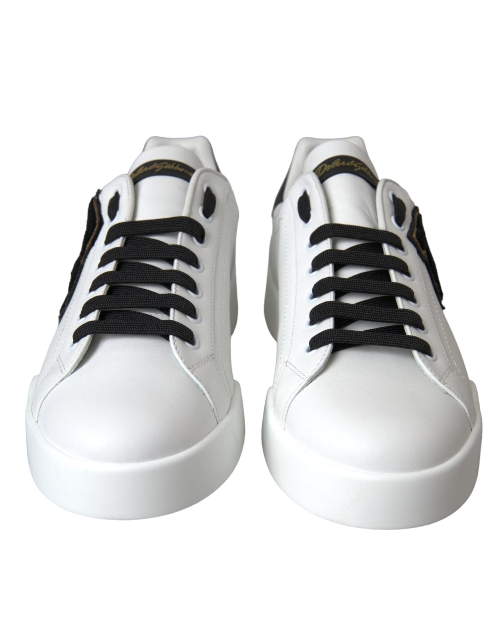 Dolce & Gabbana White Leather DG Logo Casual Low Top Sneakers Shoes - GET THE BRAND