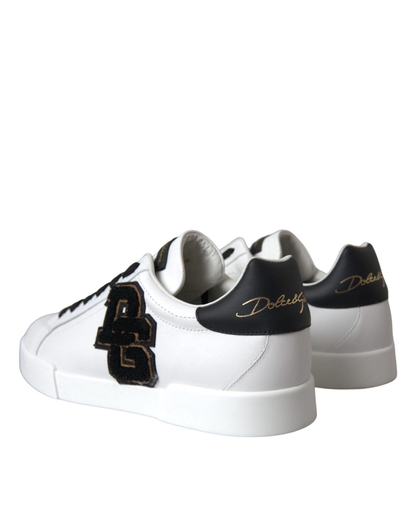 Dolce & Gabbana White Leather DG Logo Casual Low Top Sneakers Shoes - GET THE BRAND