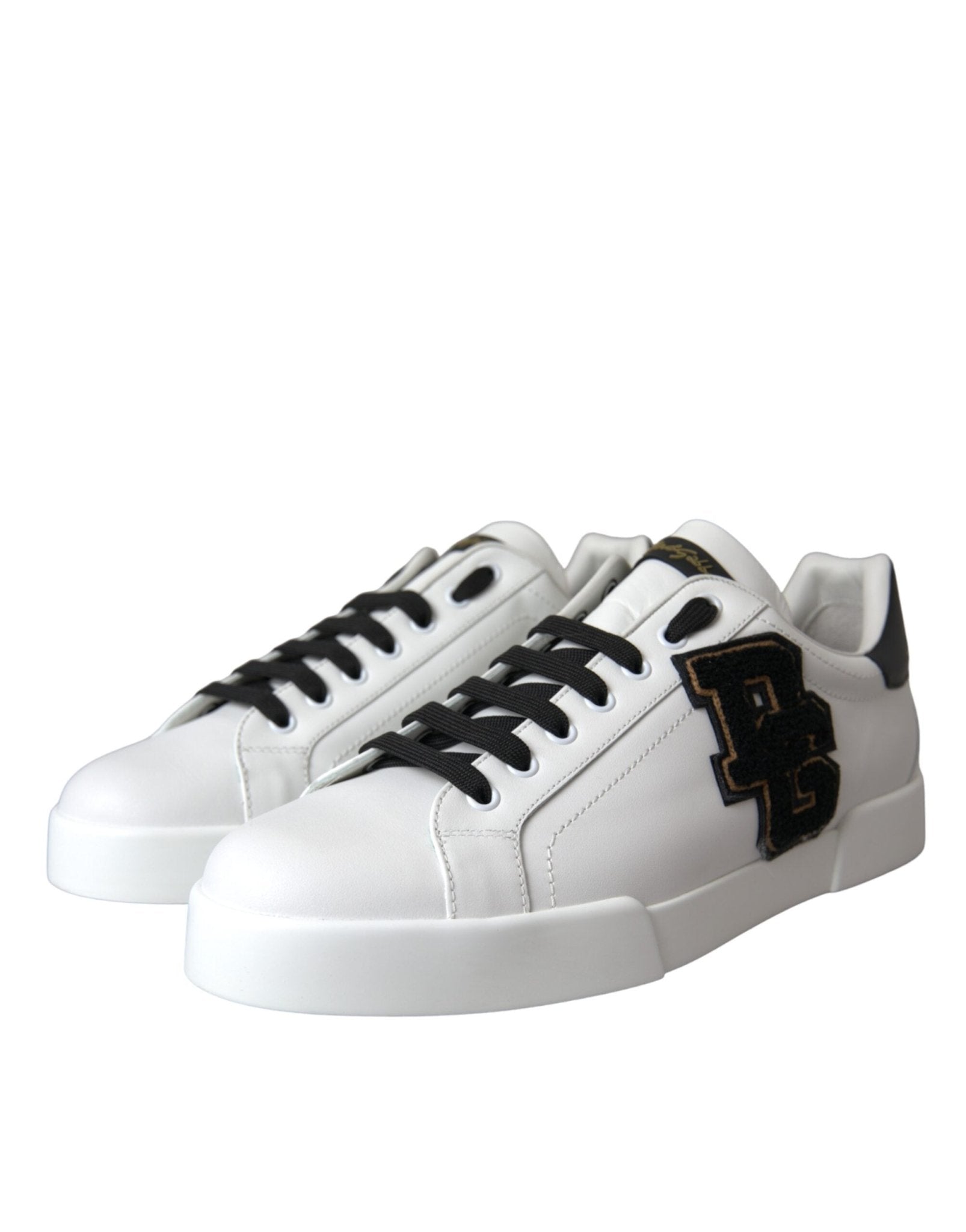 Dolce & Gabbana White Leather DG Logo Casual Low Top Sneakers Shoes - GET THE BRAND
