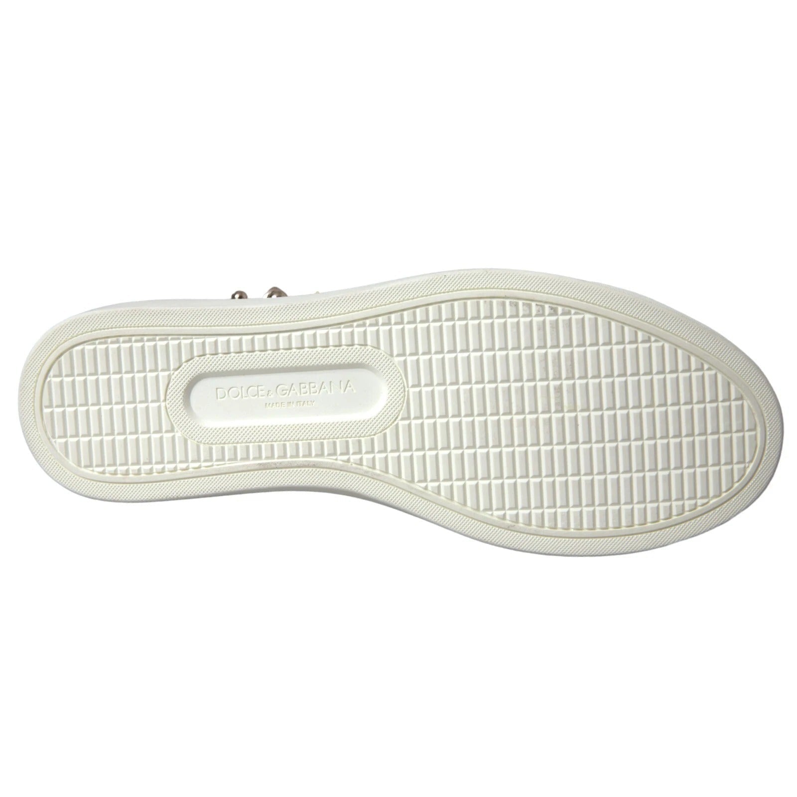 Dolce & Gabbana White Leather Gold Red Heart Sneakers Shoes - GET THE BRAND
