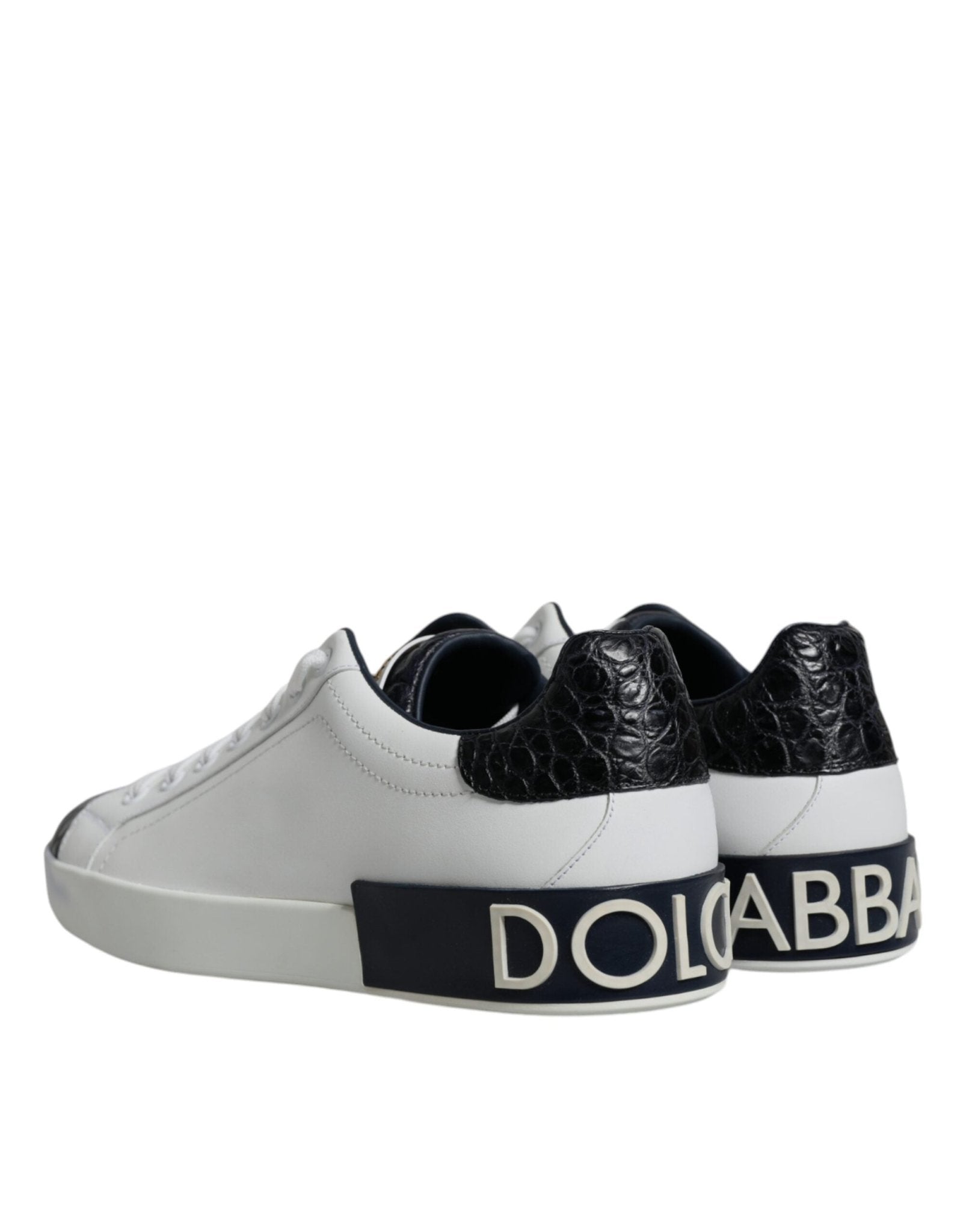 Dolce & Gabbana White Leather Logo Portofino Sneaker Shoes - GET THE BRAND