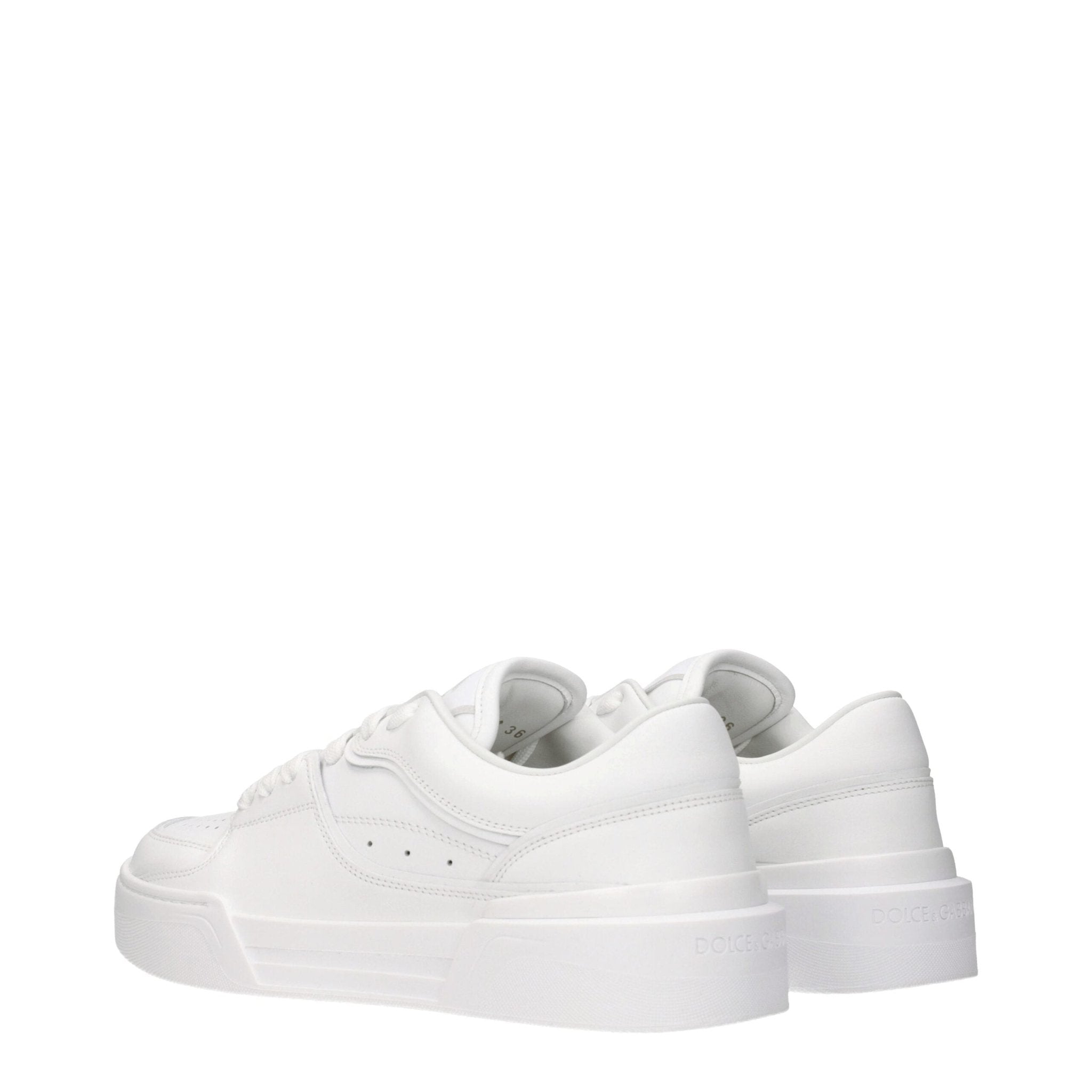 Dolce & Gabbana White Leather Low Top Sneakers - GET THE BRAND