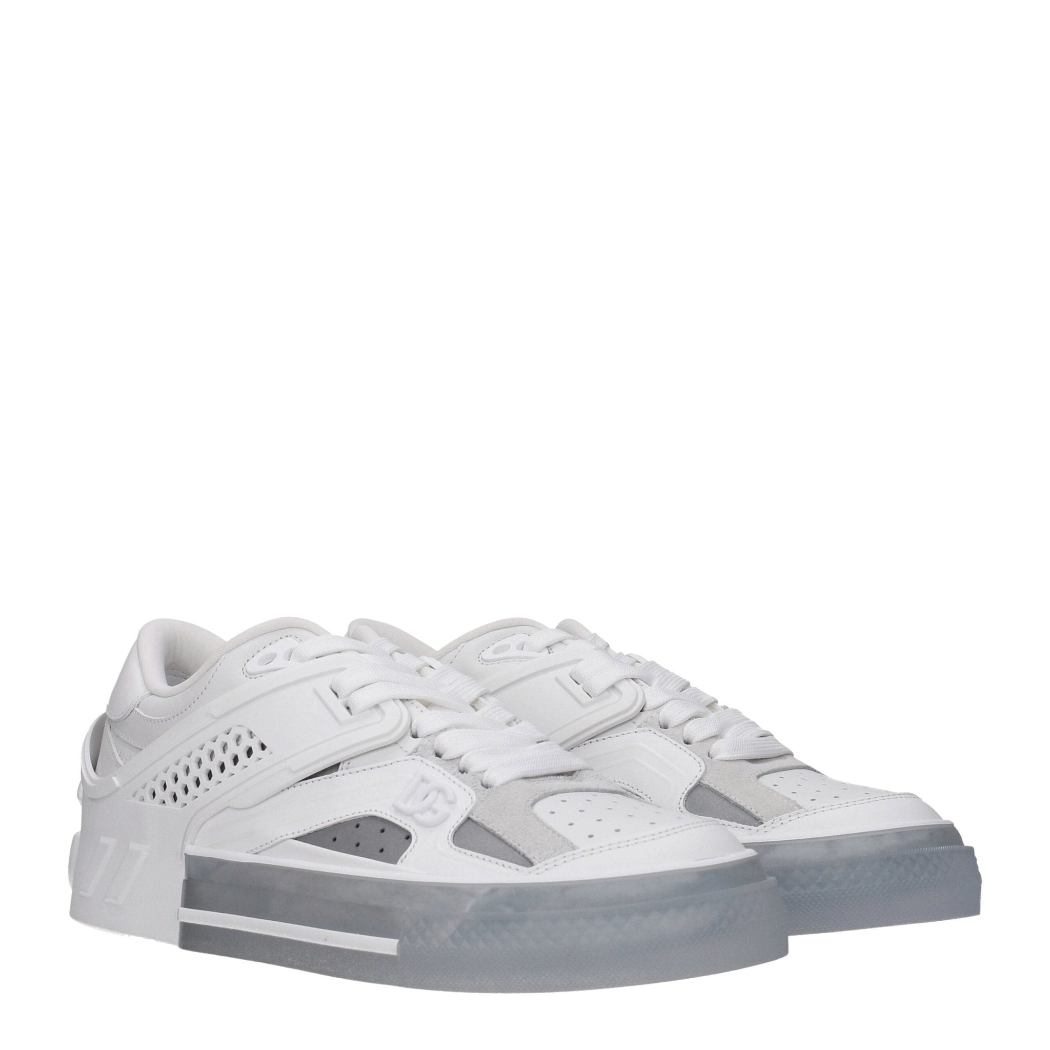 Dolce & Gabbana White Leather Low Top Sneakers - GET THE BRAND