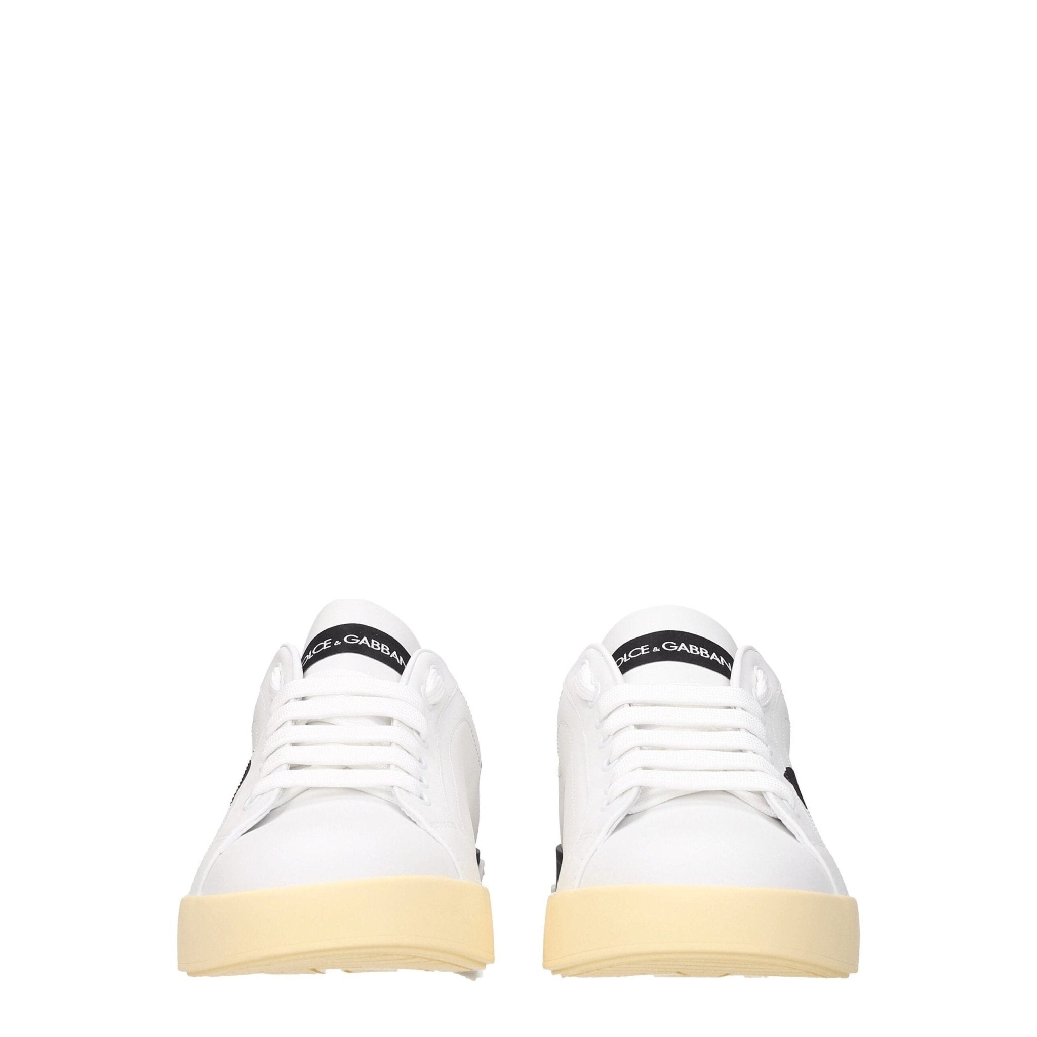 Dolce & Gabbana White Leather Low Top Sneakers - GET THE BRAND