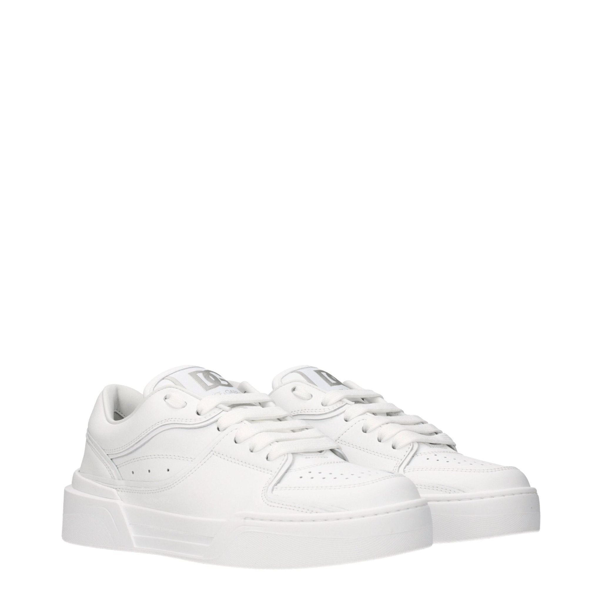 Dolce & Gabbana White Leather Low Top Sneakers - GET THE BRAND
