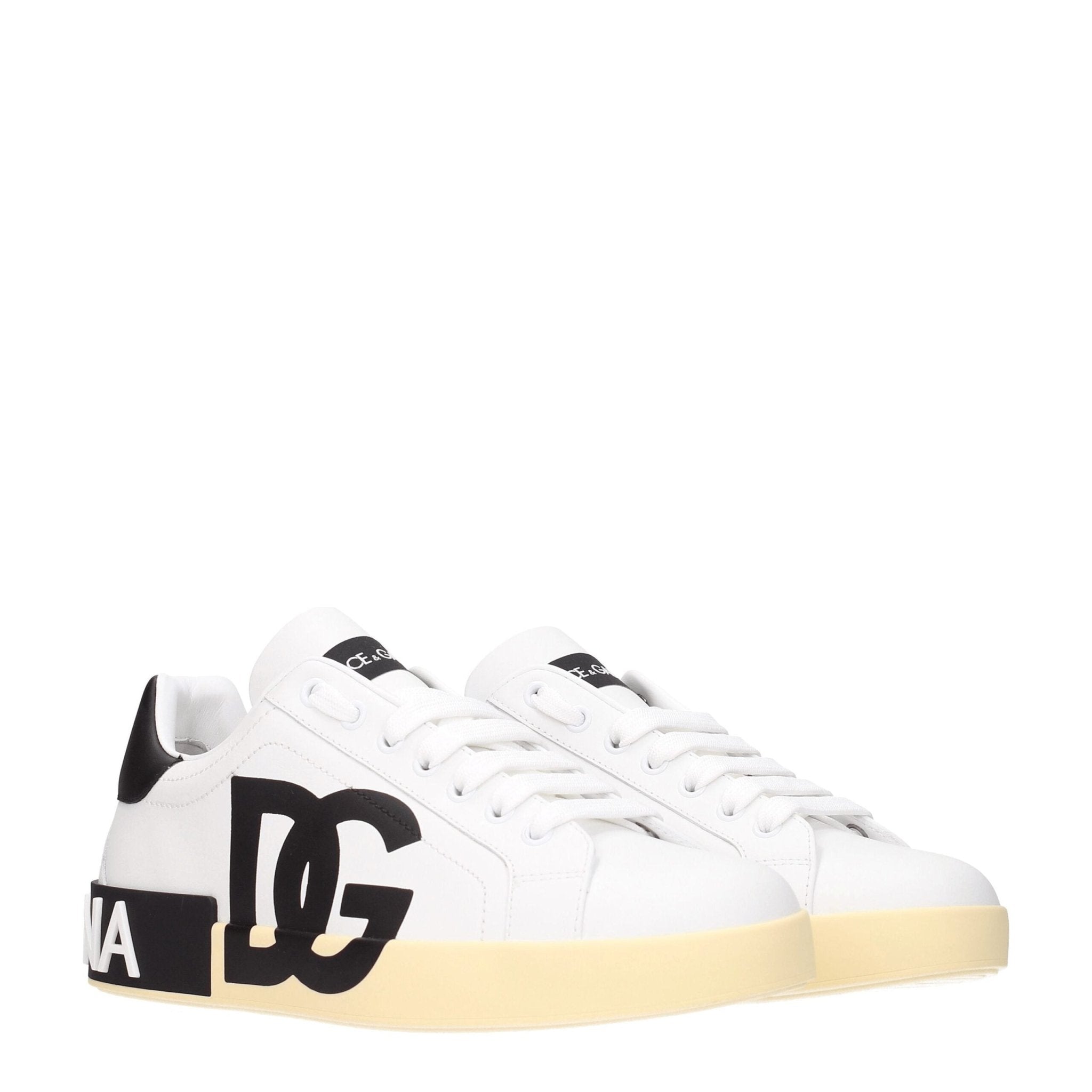 Dolce & Gabbana White Leather Low Top Sneakers - GET THE BRAND