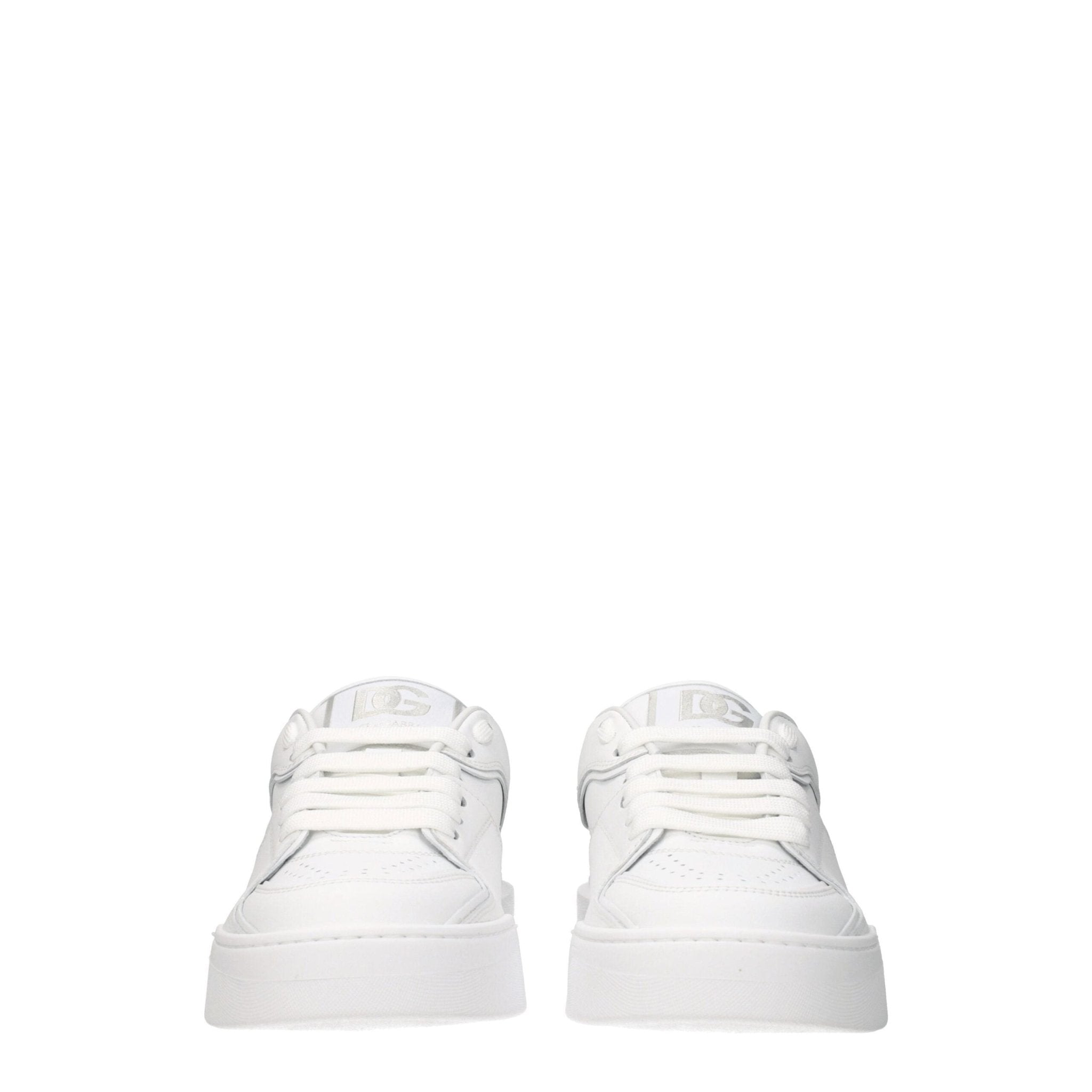 Dolce & Gabbana White Leather Low Top Sneakers - GET THE BRAND