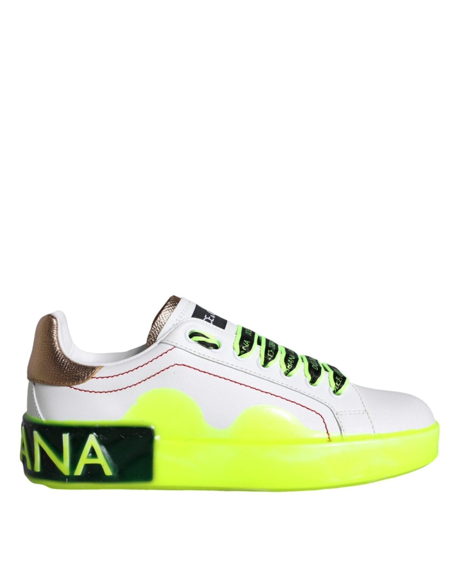 Dolce & Gabbana White Leather Portofino Low Top Sneakers Shoes - GET THE BRAND