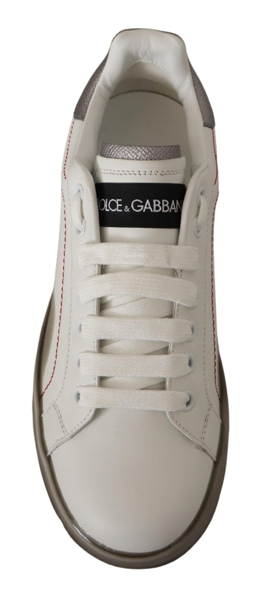 Dolce & Gabbana White Leather Shoes Womens Logo Portofino Sneakers - GET THE BRAND