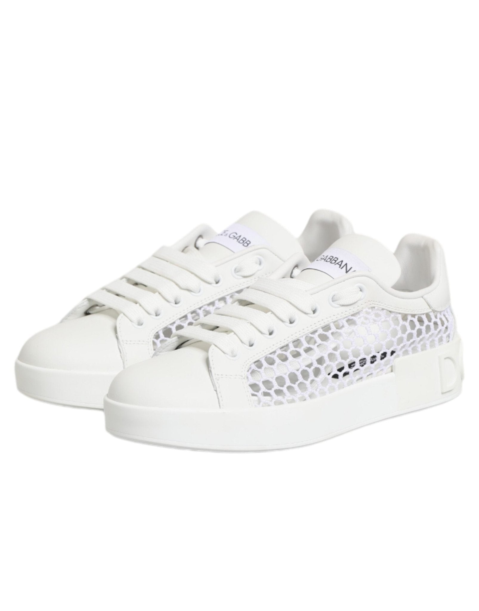 Dolce & Gabbana White Mesh Inserts Low Top Sneakers Shoes - GET THE BRAND