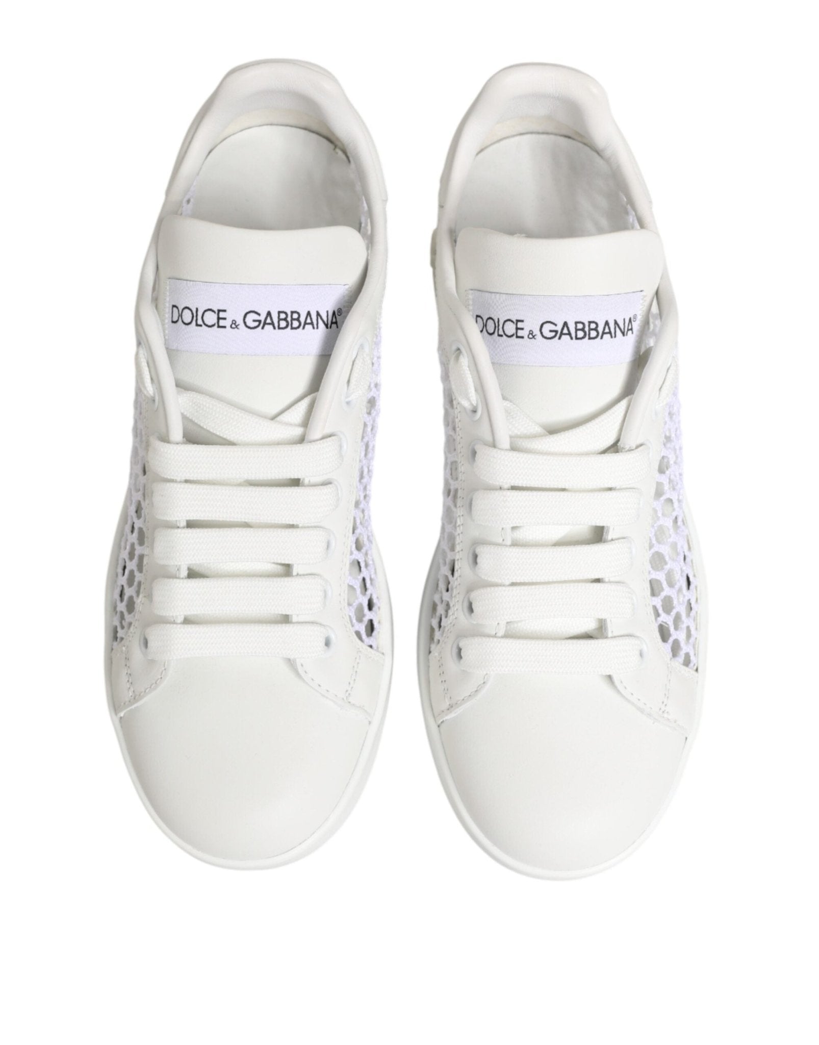 Dolce & Gabbana White Mesh Inserts Low Top Sneakers Shoes - GET THE BRAND