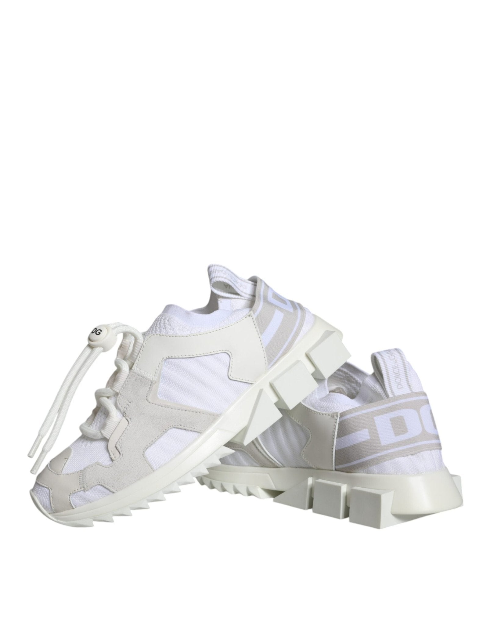 Dolce & Gabbana White Mesh Sorrento Trekking Sneakers Shoes - GET THE BRAND