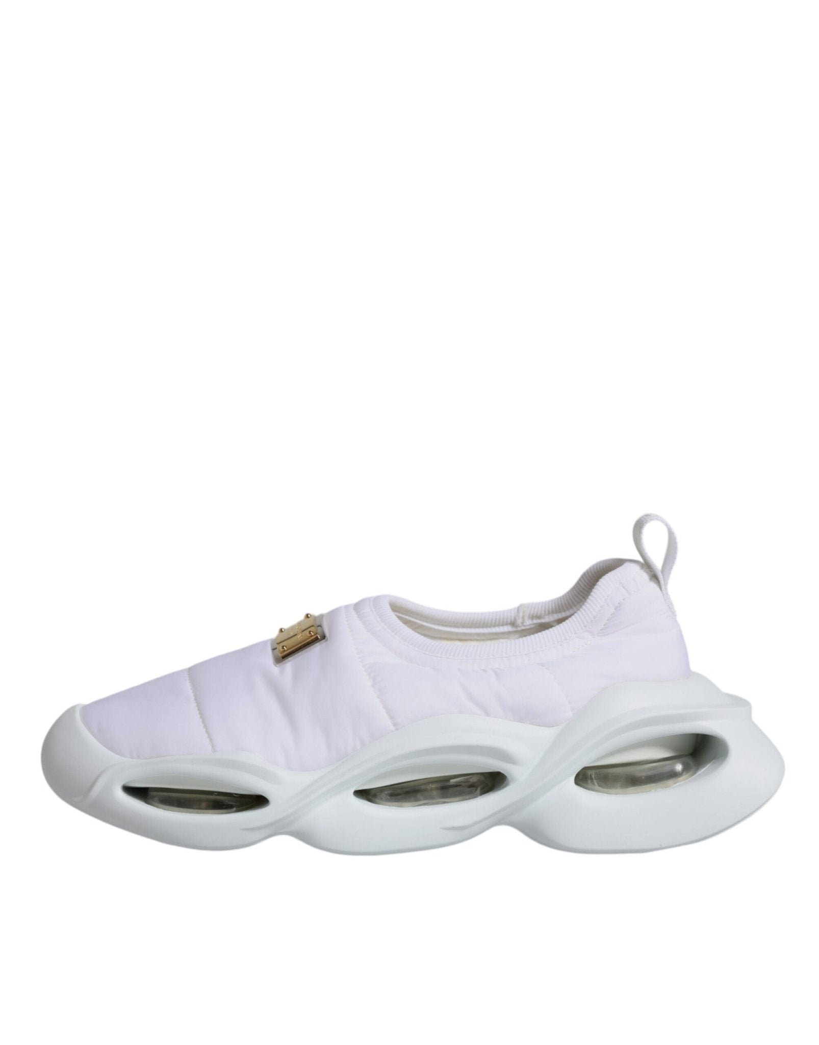 Dolce & Gabbana White Padded Fabric Low Top Sneakers Shoes - GET THE BRAND