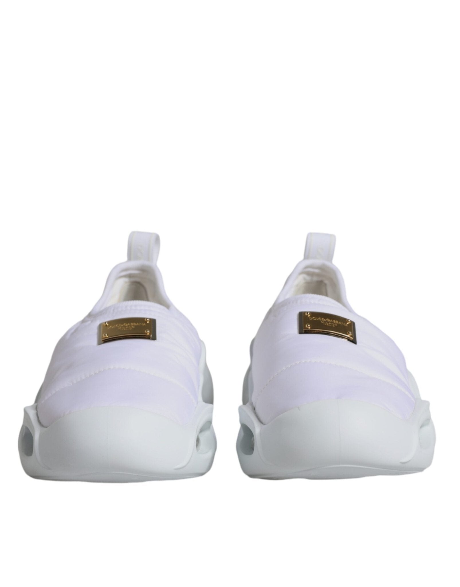 Dolce & Gabbana White Padded Fabric Low Top Sneakers Shoes - GET THE BRAND