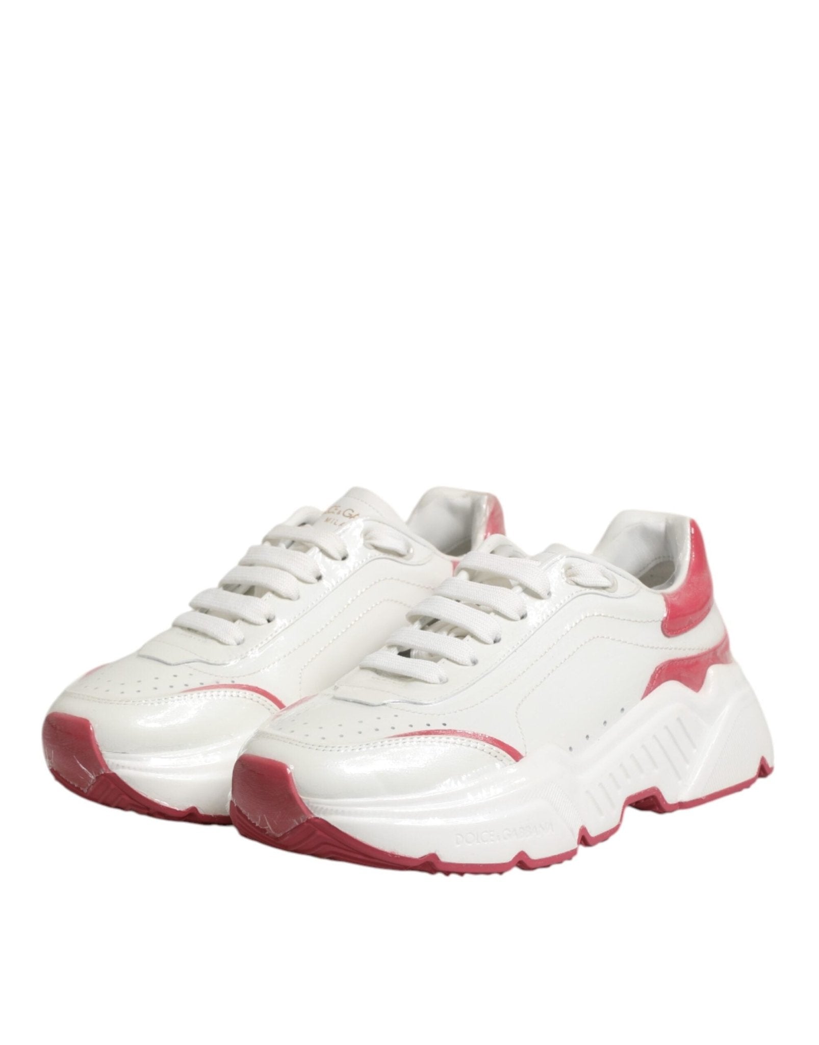 Dolce & Gabbana White Pink Daymaster Low Top Sneakers Shoes - GET THE BRAND