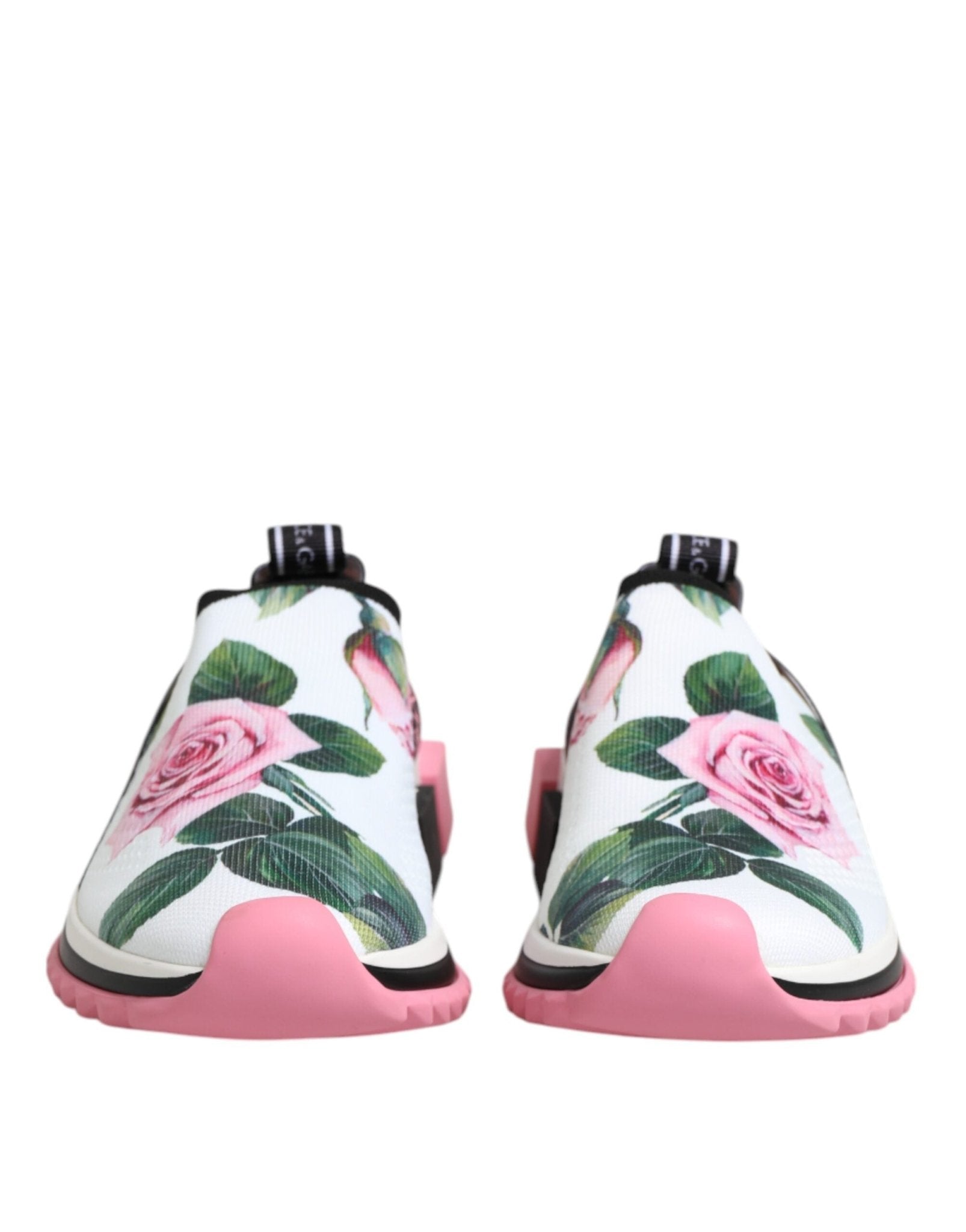 Dolce & Gabbana White Rose Print Sorrento Sneakers Shoes - GET THE BRAND