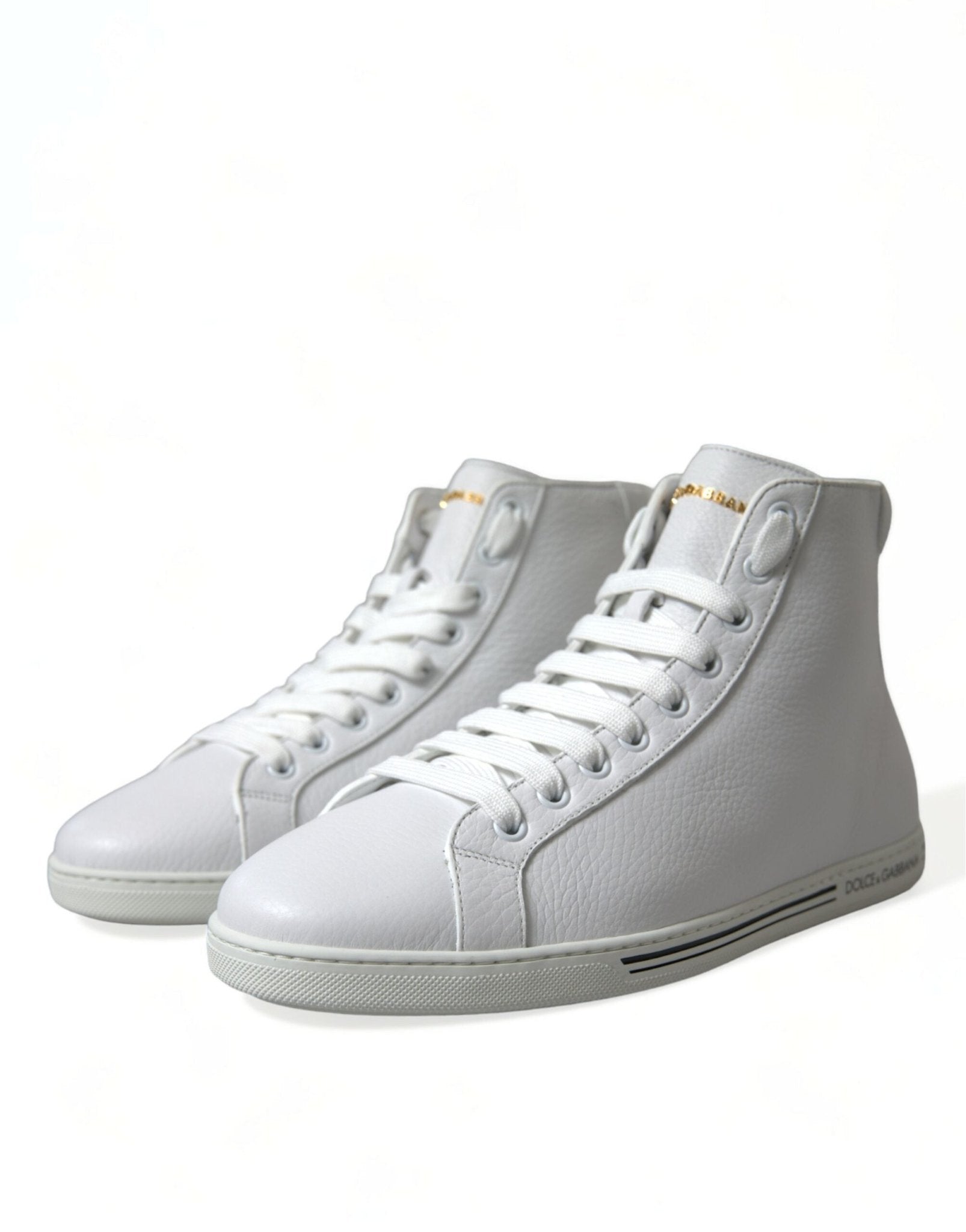 Dolce & Gabbana White Saint Tropez High Top Men Sneakers Shoes - GET THE BRAND