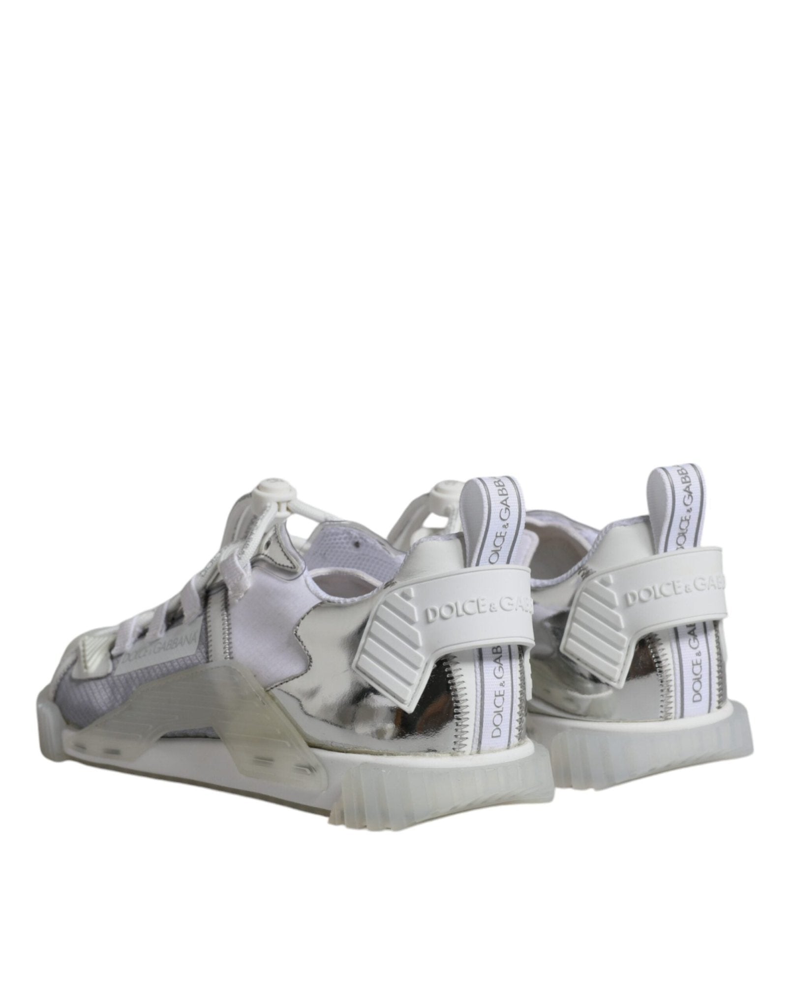 Dolce & Gabbana White Silver Low Top NS1 Sneakers Shoes - GET THE BRAND