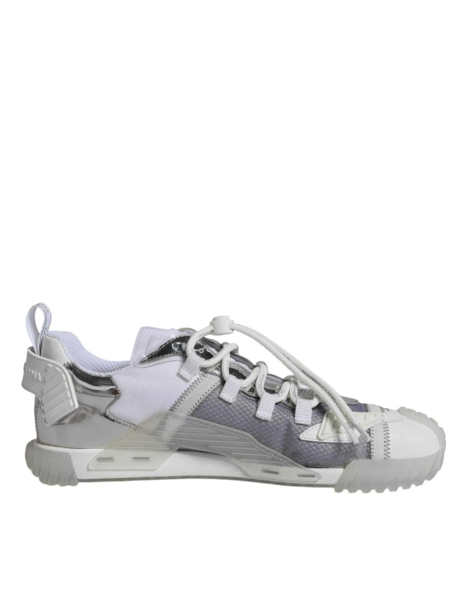 Dolce & Gabbana White Silver Low Top NS1 Sneakers Shoes - GET THE BRAND