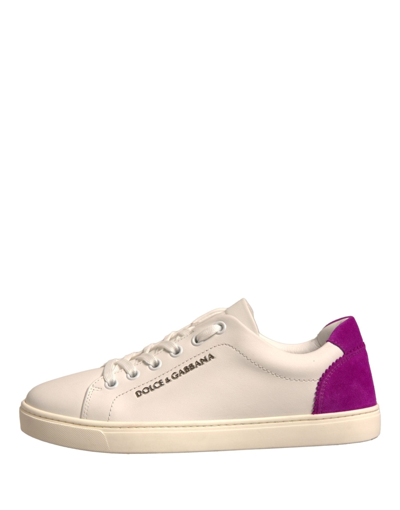 Dolce & Gabbana White Suede Leather Low Top Sneakers Shoes - GET THE BRAND