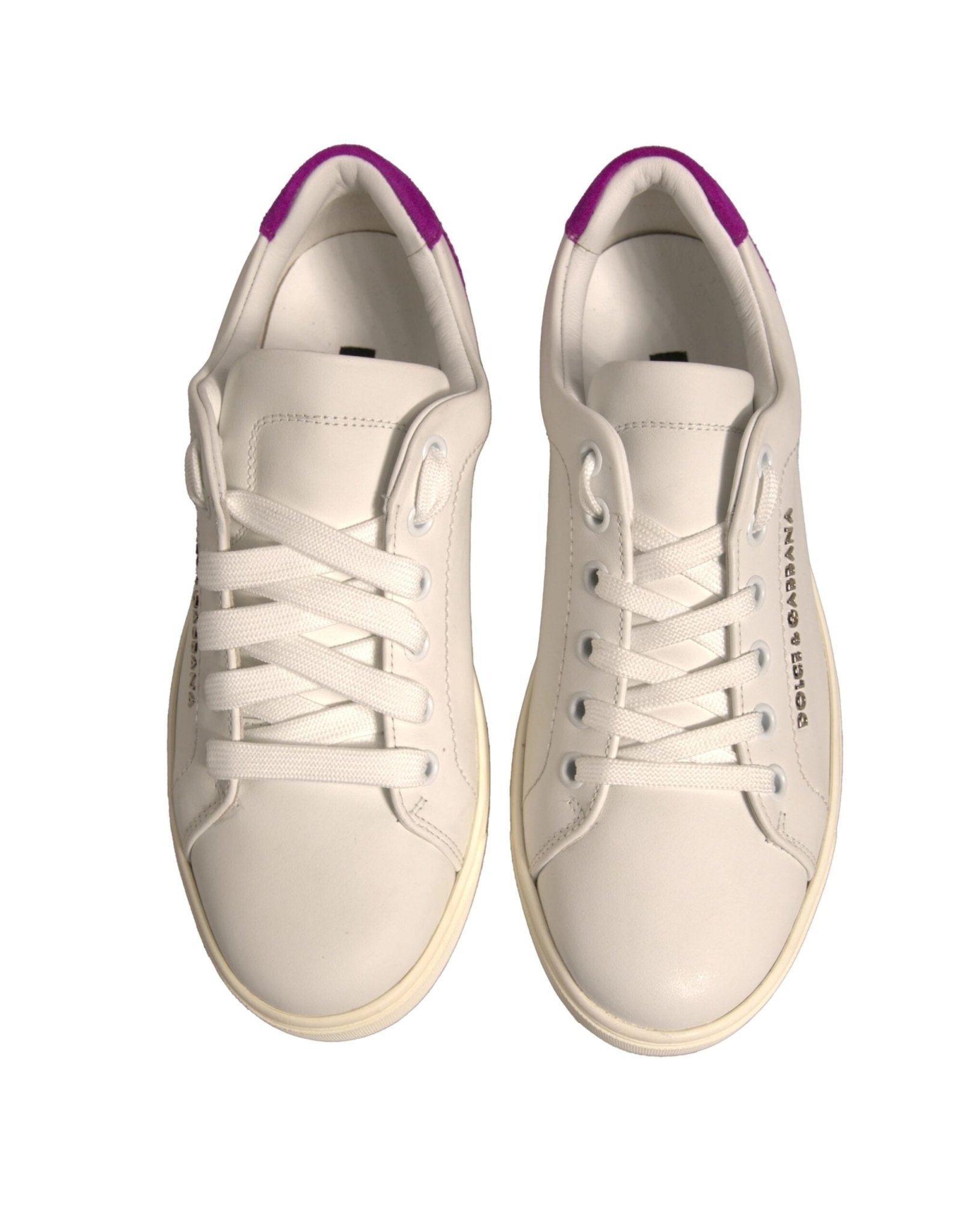 Dolce & Gabbana White Suede Leather Low Top Sneakers Shoes - GET THE BRAND