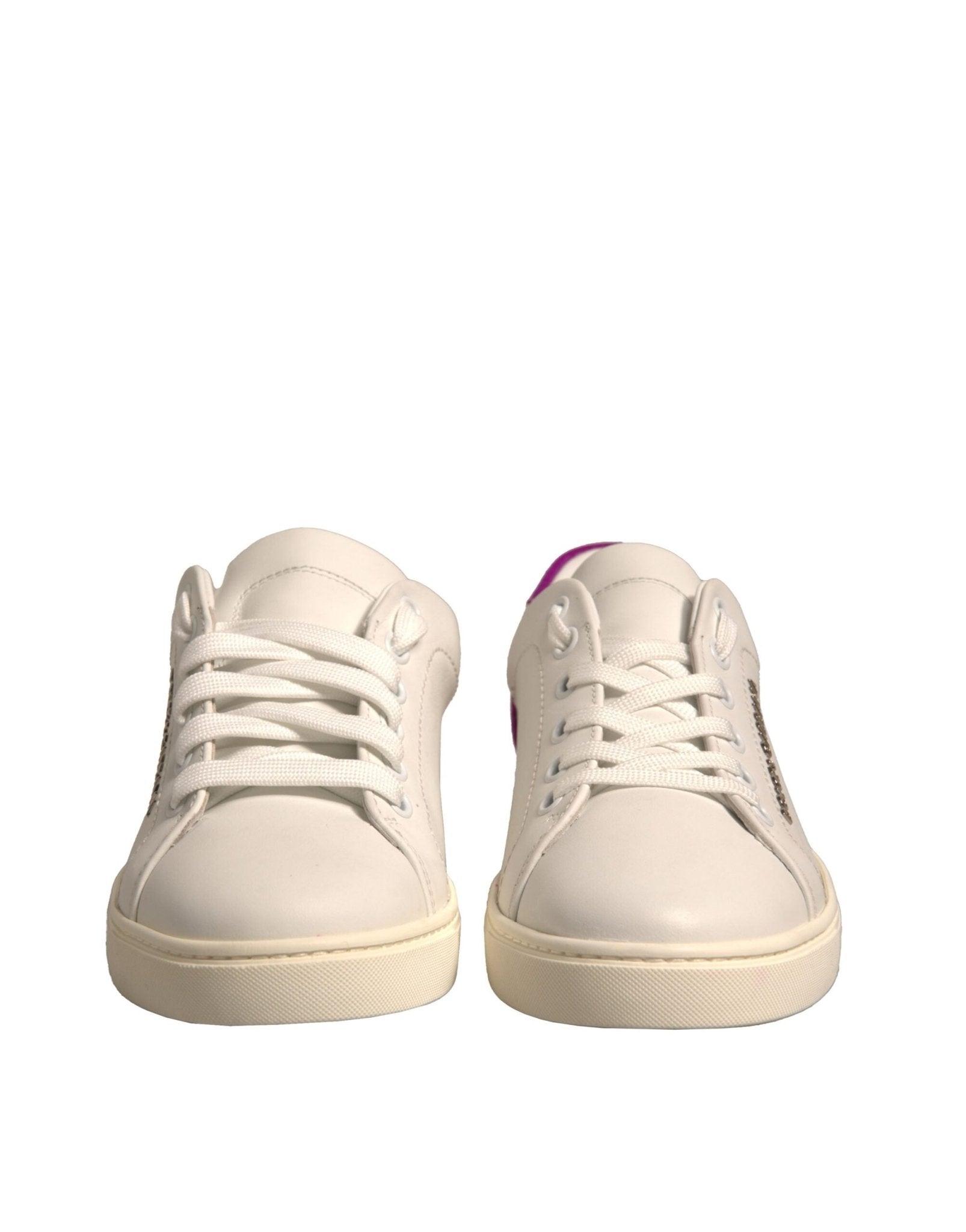 Dolce & Gabbana White Suede Leather Low Top Sneakers Shoes - GET THE BRAND
