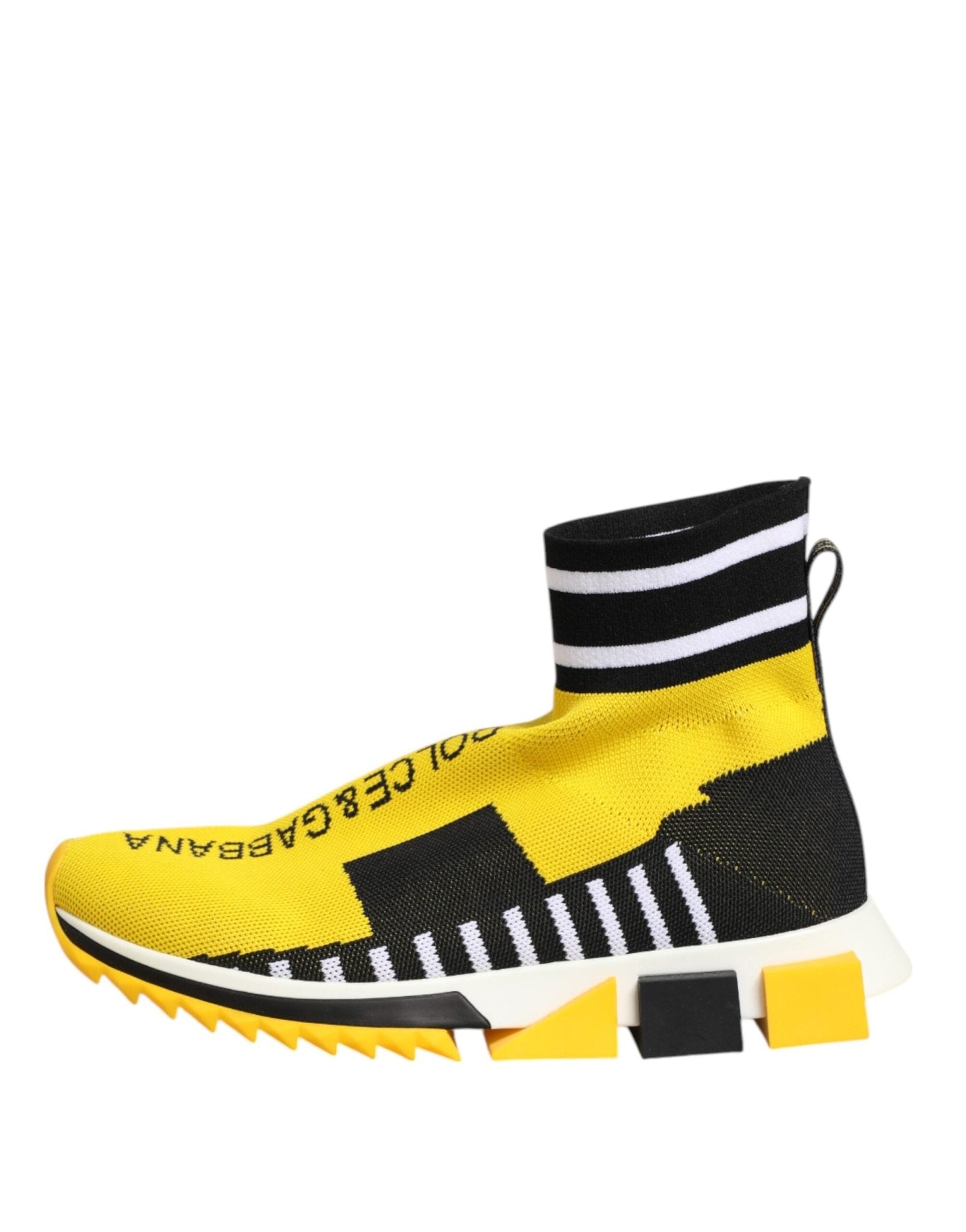 Dolce & Gabbana Yellow Black Sorrento Socks Sneakers Shoes - GET THE BRAND