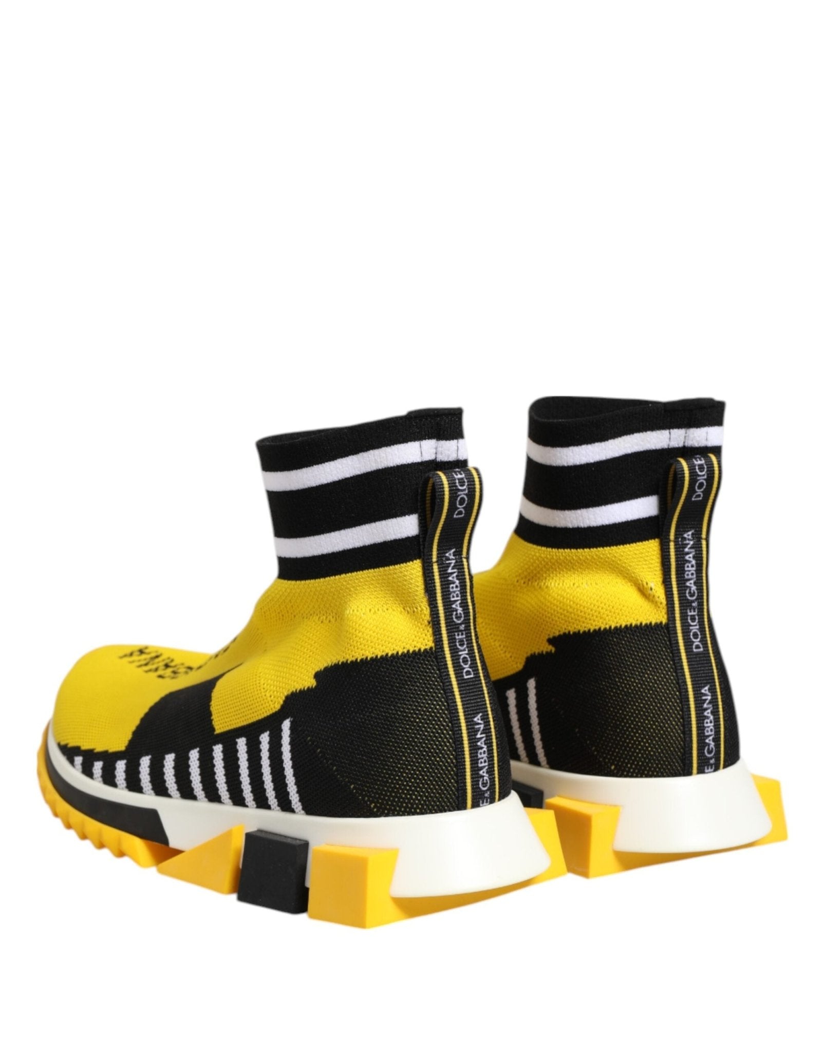 Dolce & Gabbana Yellow Black Sorrento Socks Sneakers Shoes - GET THE BRAND