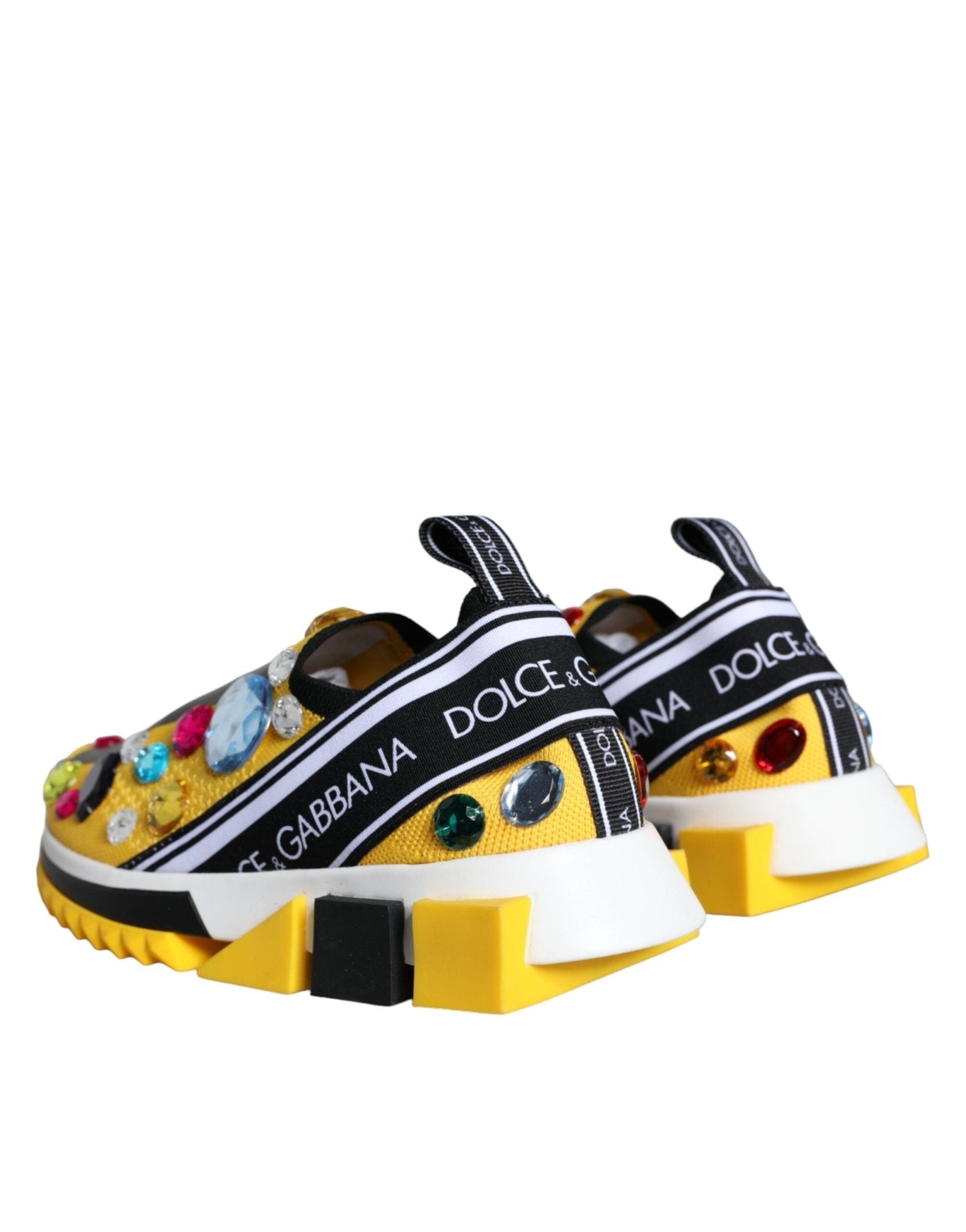 Dolce & Gabbana Yellow Sorrento Crystals Sneakers Womens Shoes - GET THE BRAND
