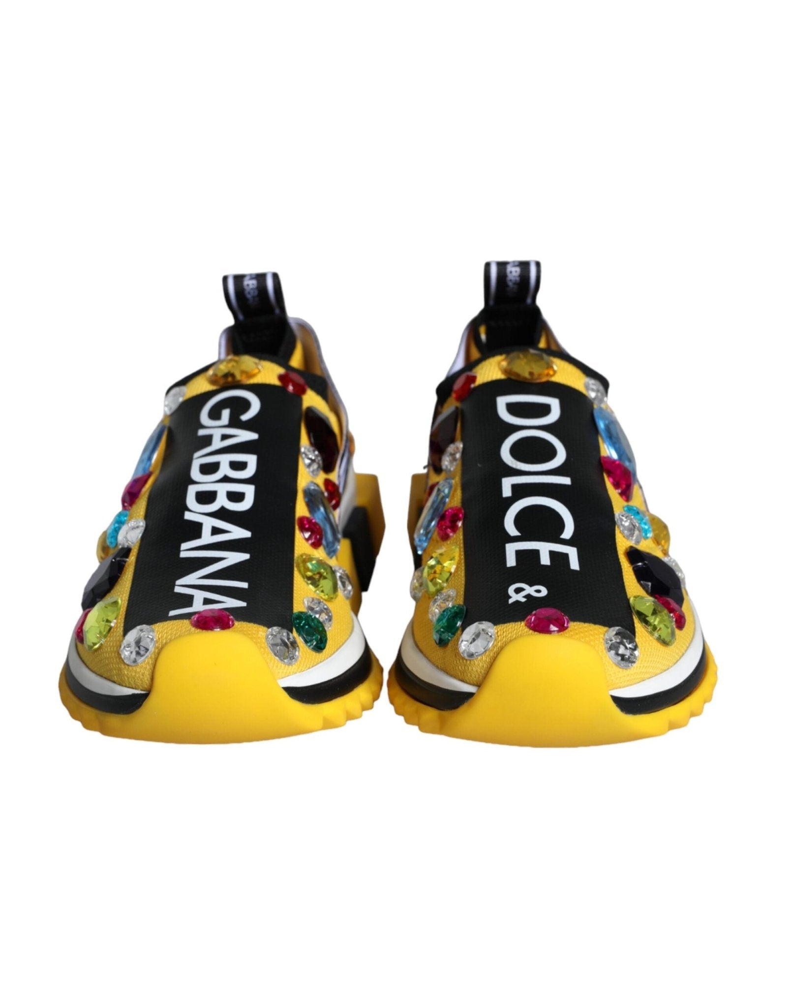 Dolce & Gabbana Yellow Sorrento Crystals Sneakers Womens Shoes - GET THE BRAND