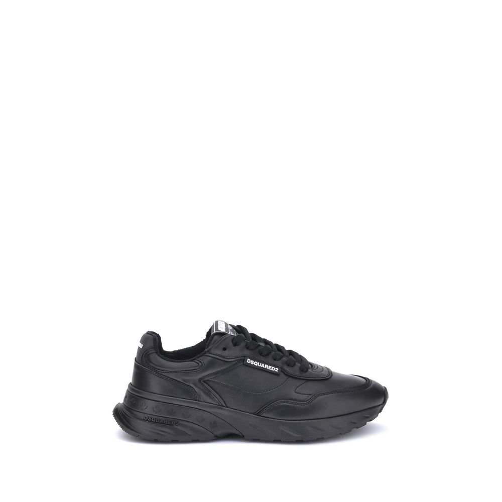 Dsquared² Black Calf Leather Bos Taurus Athletic Sneakers - GET THE BRAND