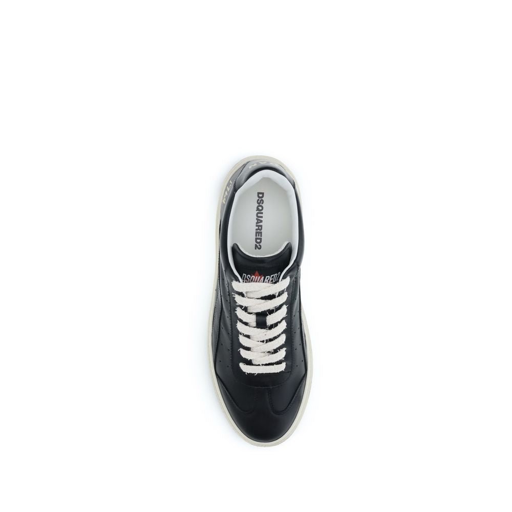 Dsquared² Black Calf Leather Bos Taurus Low Top Sneakers - GET THE BRAND