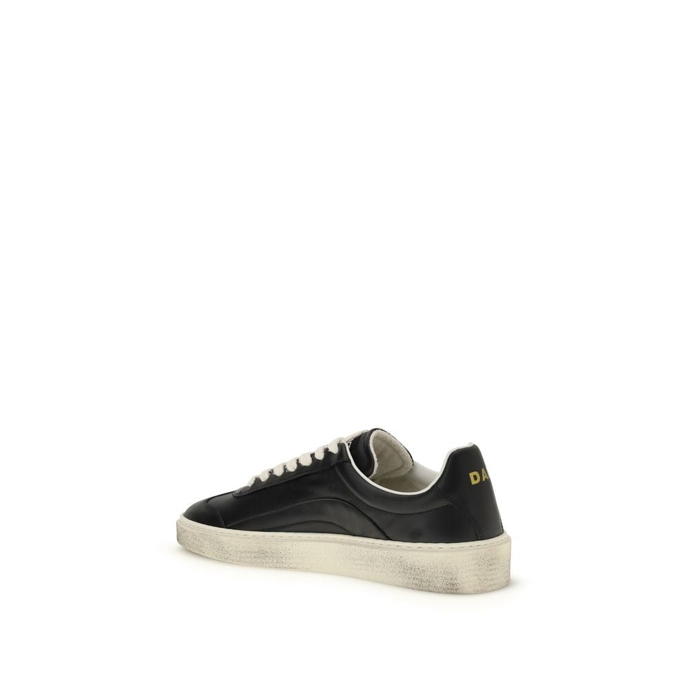 Dsquared² Black Calf Leather Bos Taurus Low Top Sneakers - GET THE BRAND